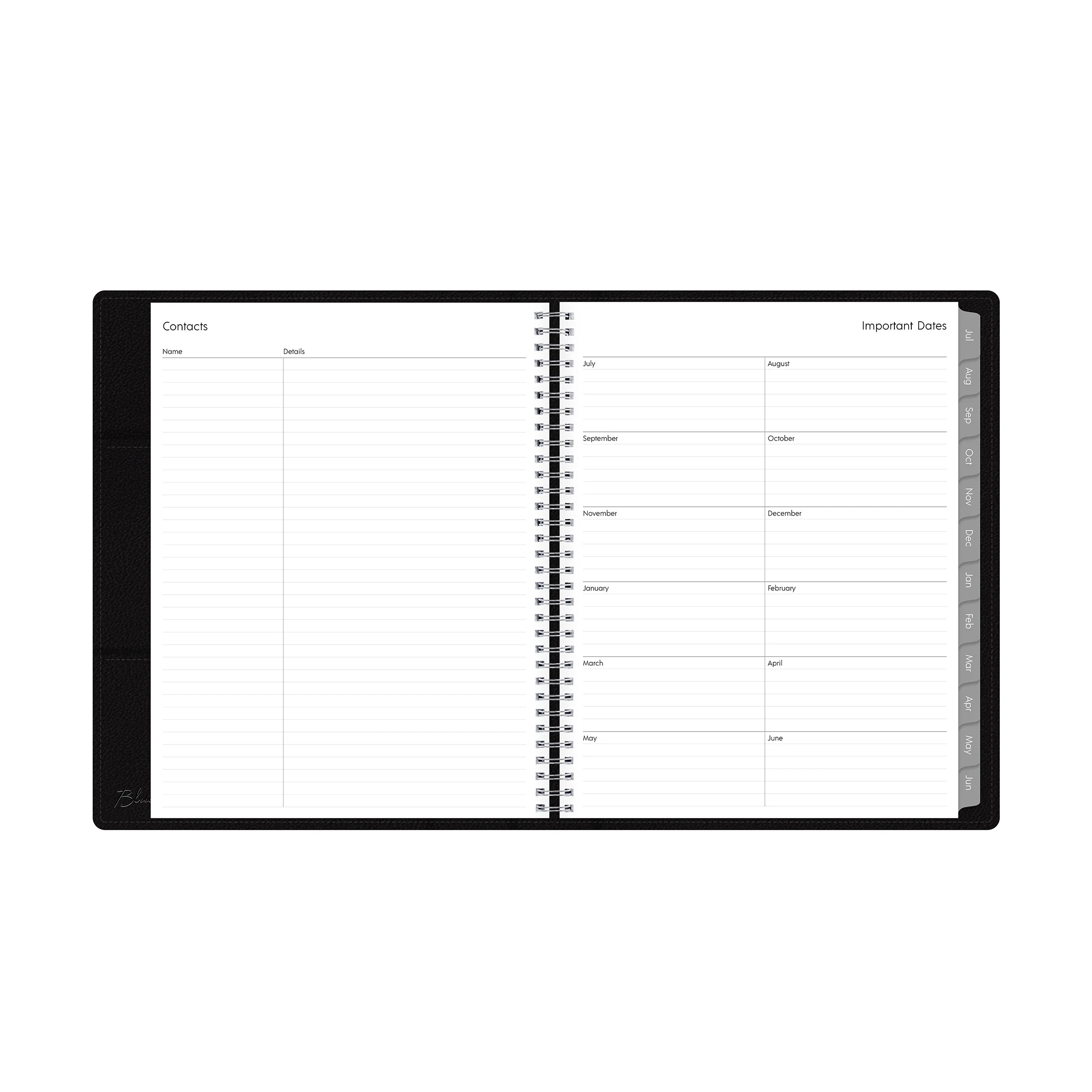 2024-25 Weekly Monthly Refillable Planner, 8.5x11, by Blue Sky, Black