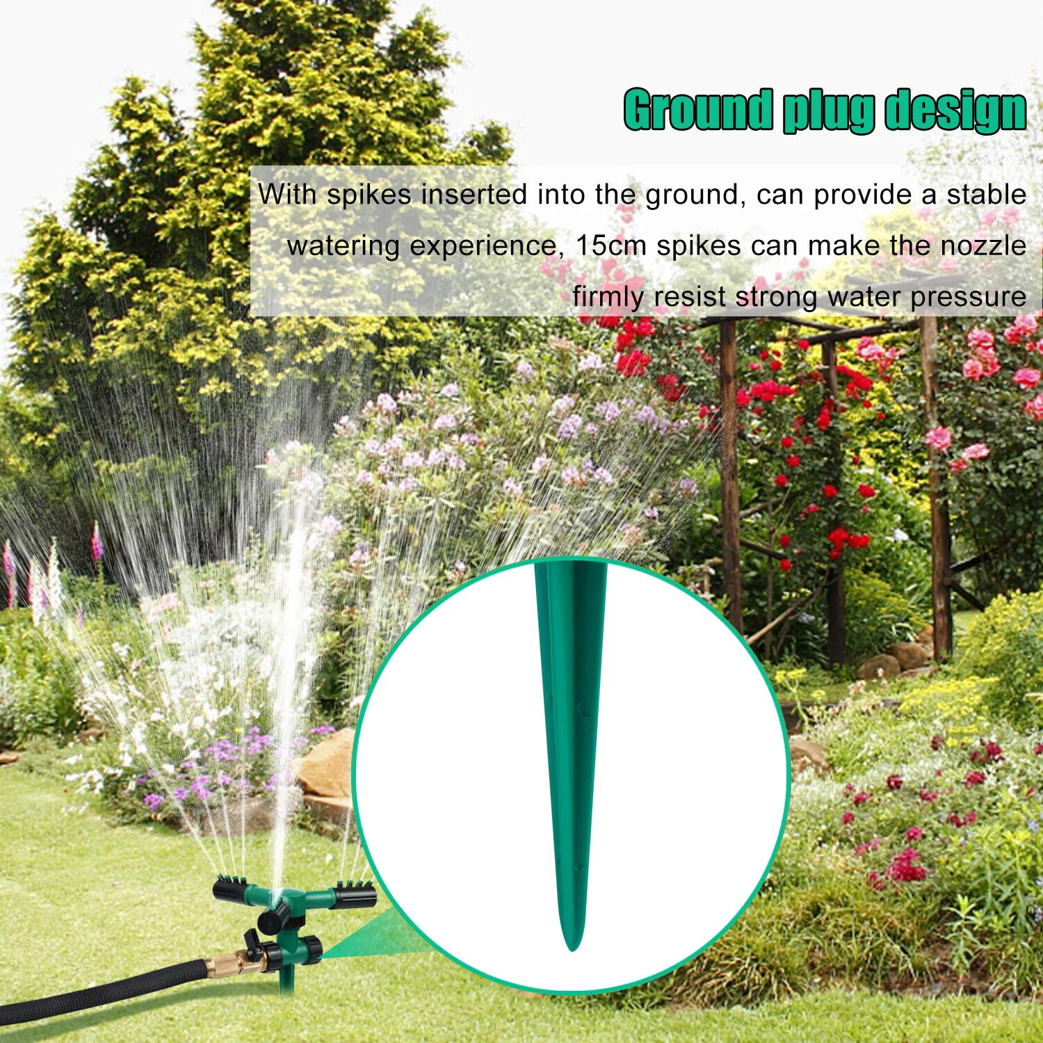 360 Auto Garden Lawn Sprinkler System Watering Patio Yard Hose Irrigation System