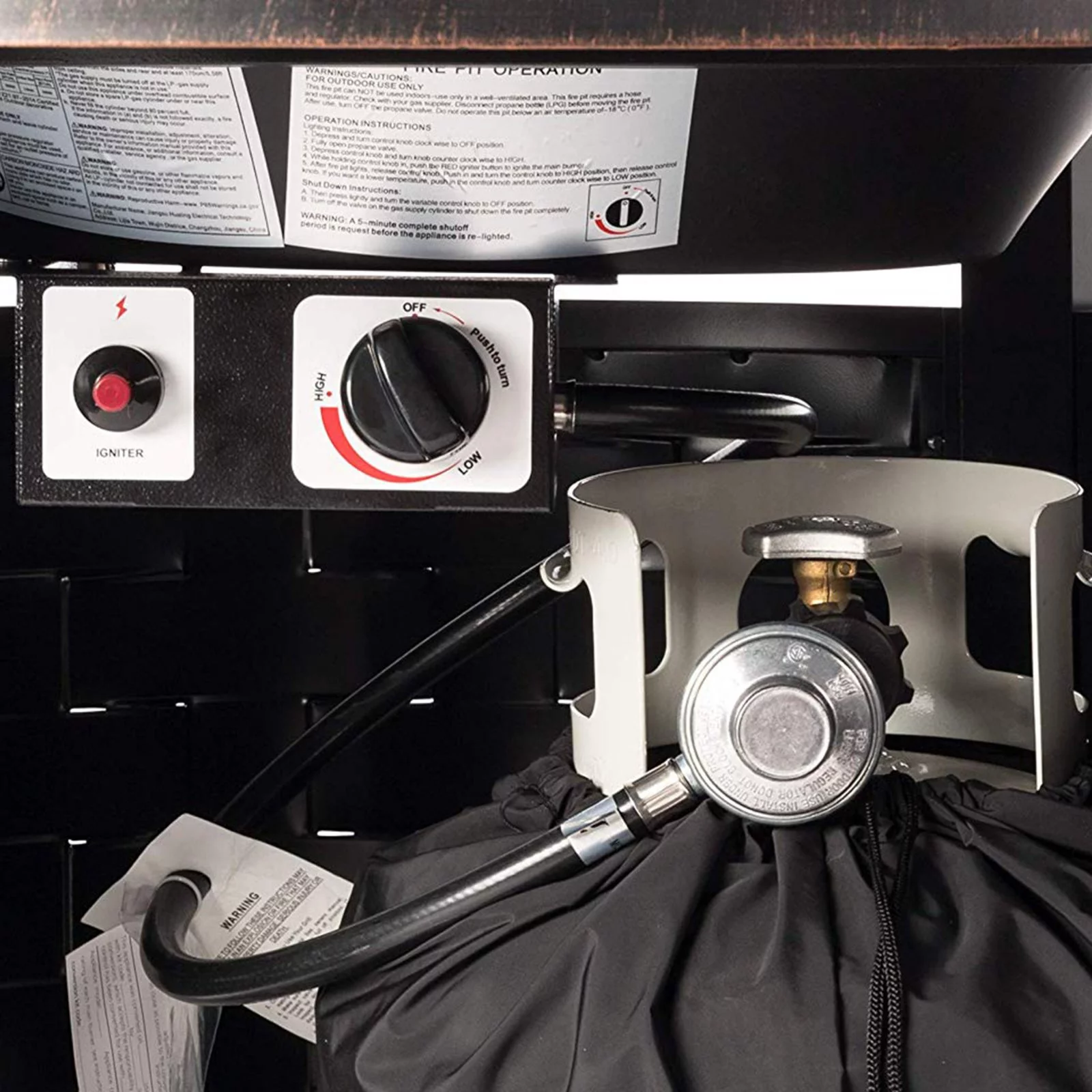 Oakland Living Cave 42 in. Square Propane Fire Pit Table