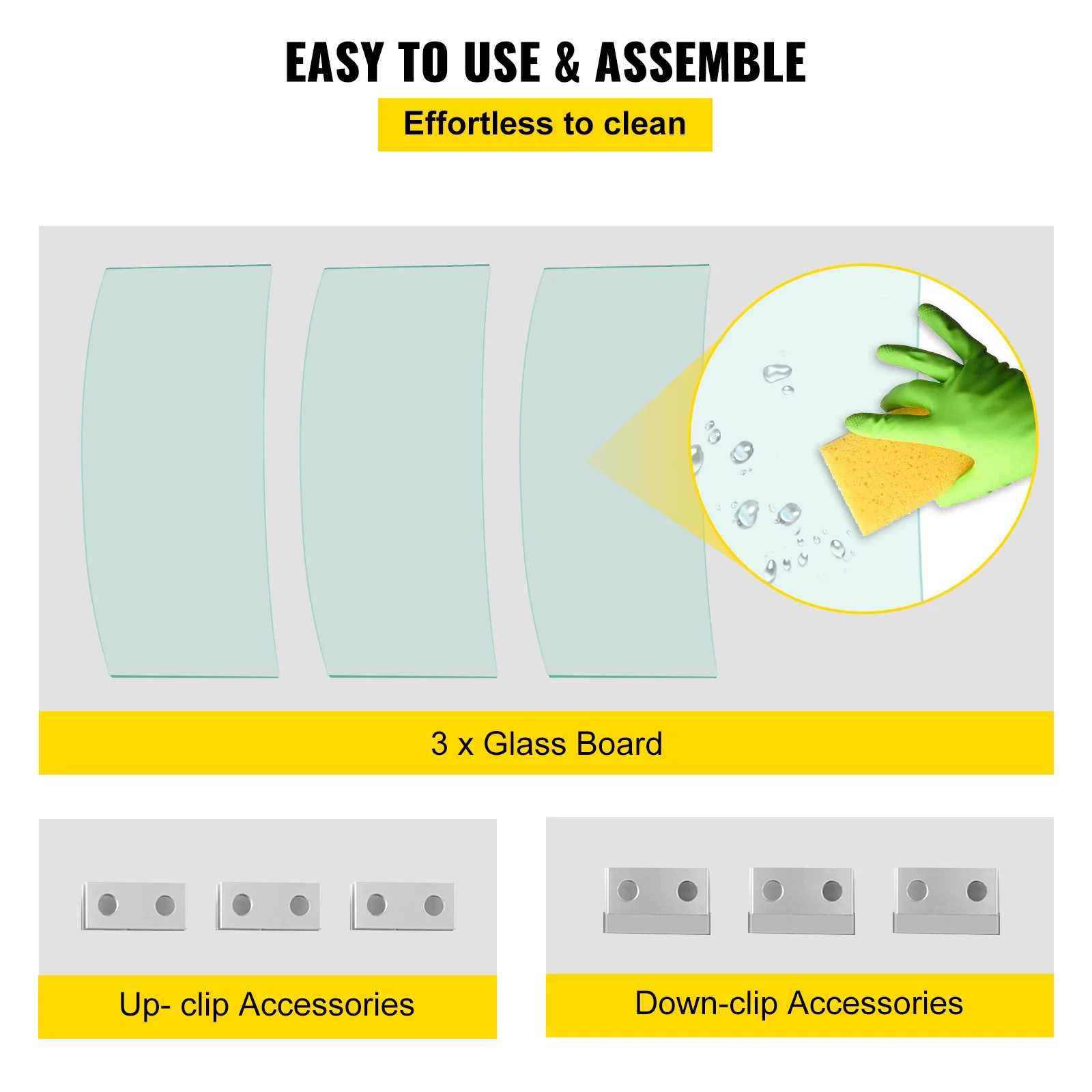 SKYSHALO Fire Pit Wind Guard, 17 x 17 x 6 inch Glass Flame Guard, Round Glass Shield, Clear Tempered Glass Flame Guard, 1/4-Inch Thick Fire Table, Steady Feet Tree Pit Guard