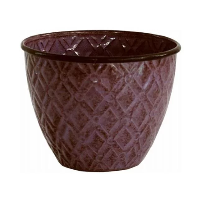 Robert Allen Diamond 4.125 in. H X 5.25 in. W Metal Planter Plum