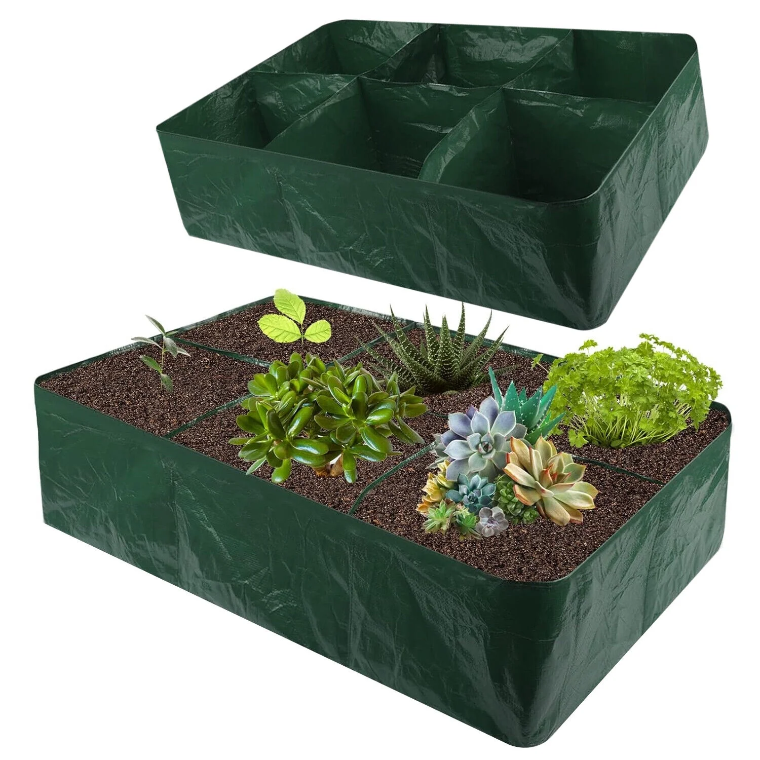 4/6/8Grid Plant Grow Bags PE Veg Pot Nursery Soil Bag Thickened Recycle Bag