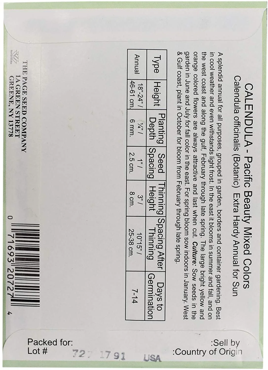 Set of 25 Calendula Pacific Beauty Flower Seed Packets! Flower Seeds in Bulk