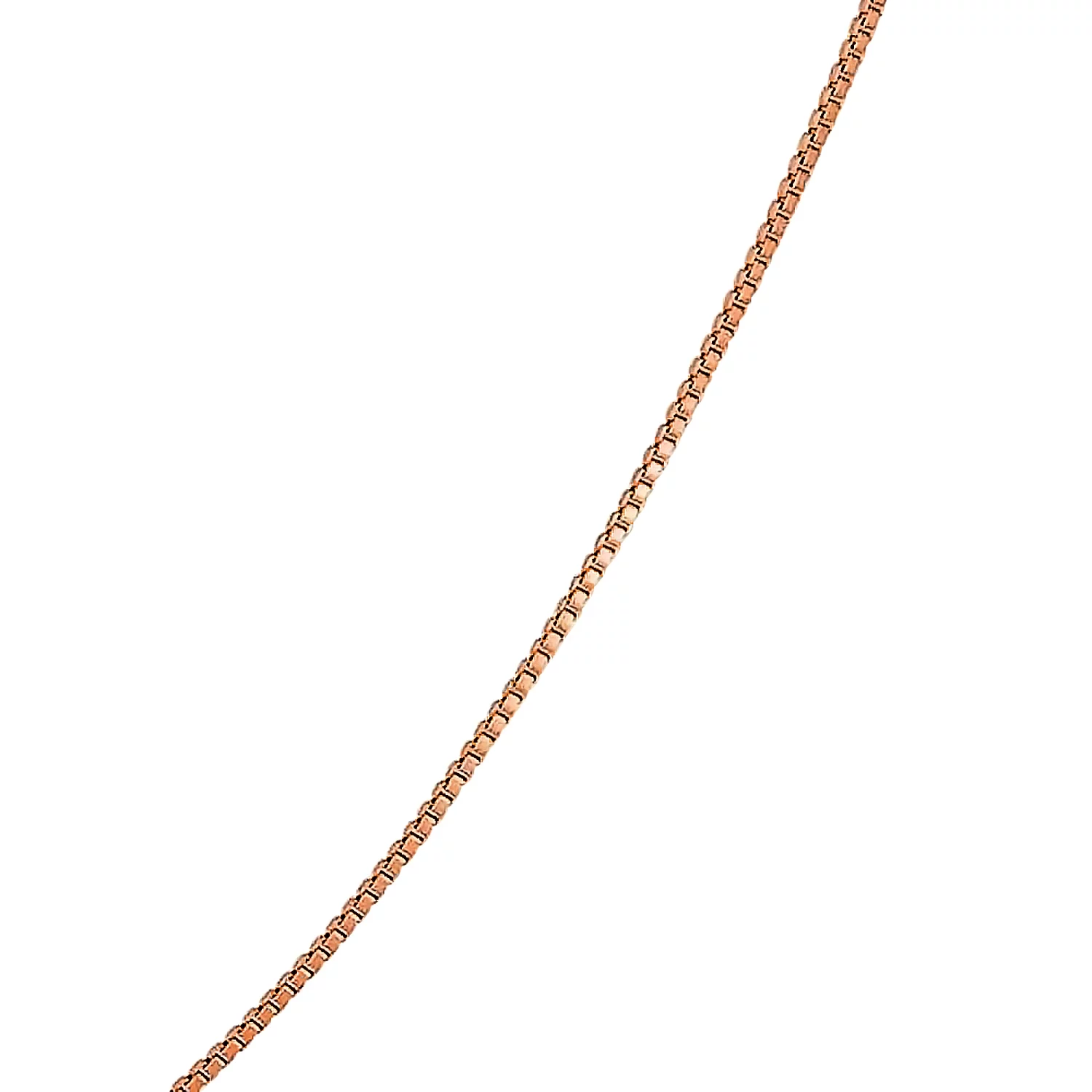 Bling Jewelry Thin Fine Box Chain .80MM Necklace Rose Gold Plated Sterling Silver