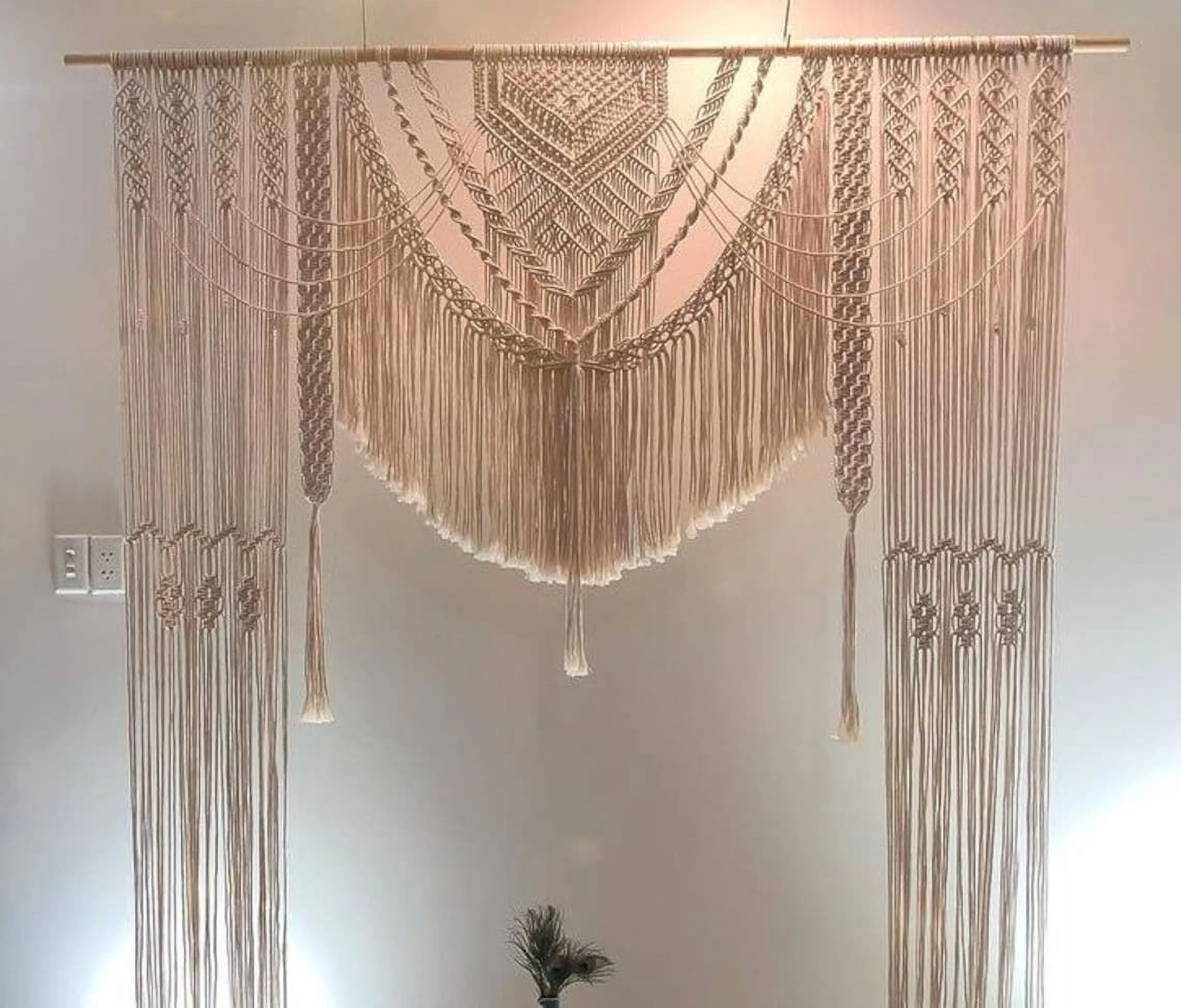 KNITTWORLD Macramé Wedding- Woven Decoration Arch Backdrop Macramé Wall Art Tapestry | EXTRA LARGE