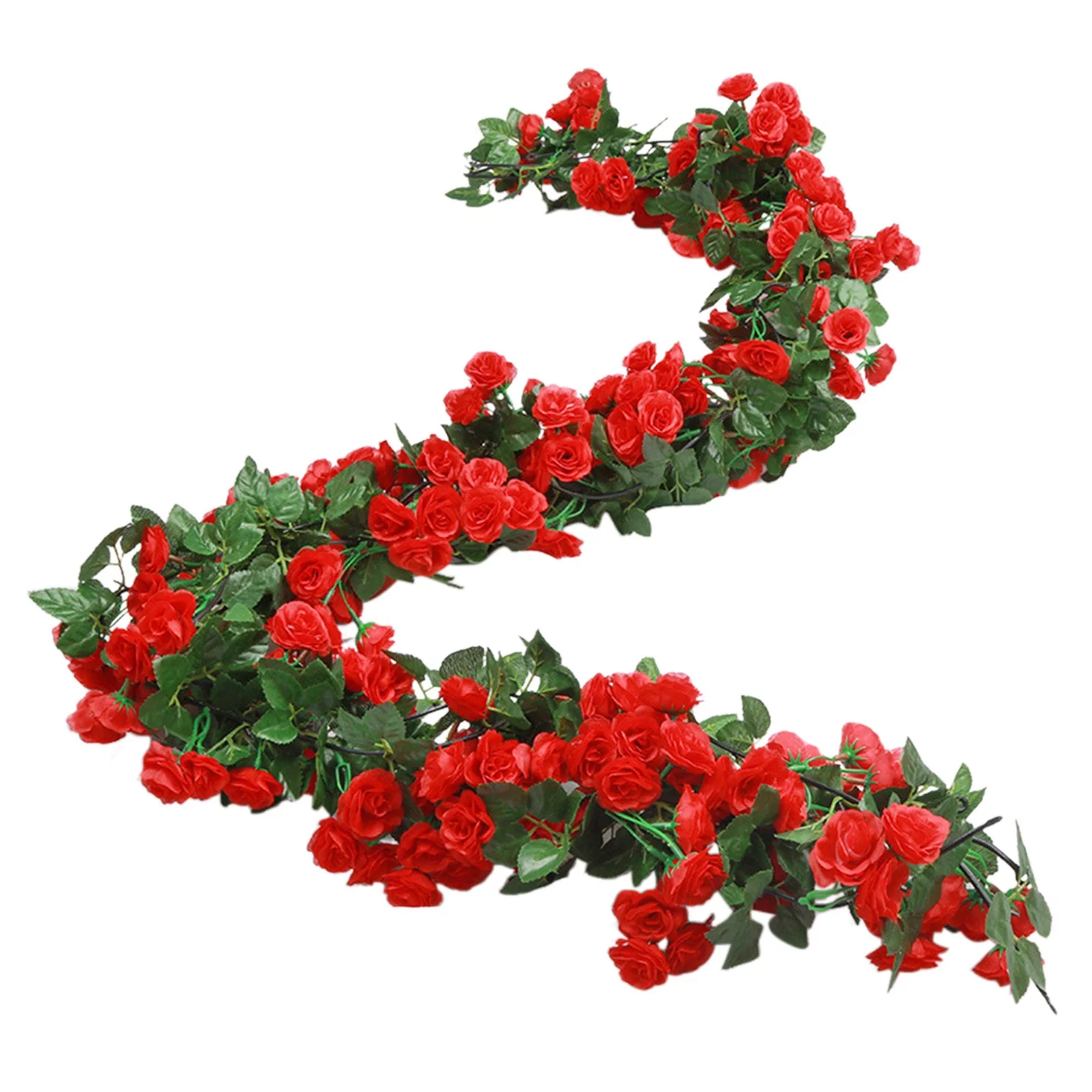 MVNSFEW Geraniums Artificial Flowers Realistic 1 Piece 5.9 Foot False Rose Vine Artificial Flower Hanging Rose Ring Home Hotel Office Wedding Party Garden Arts and C