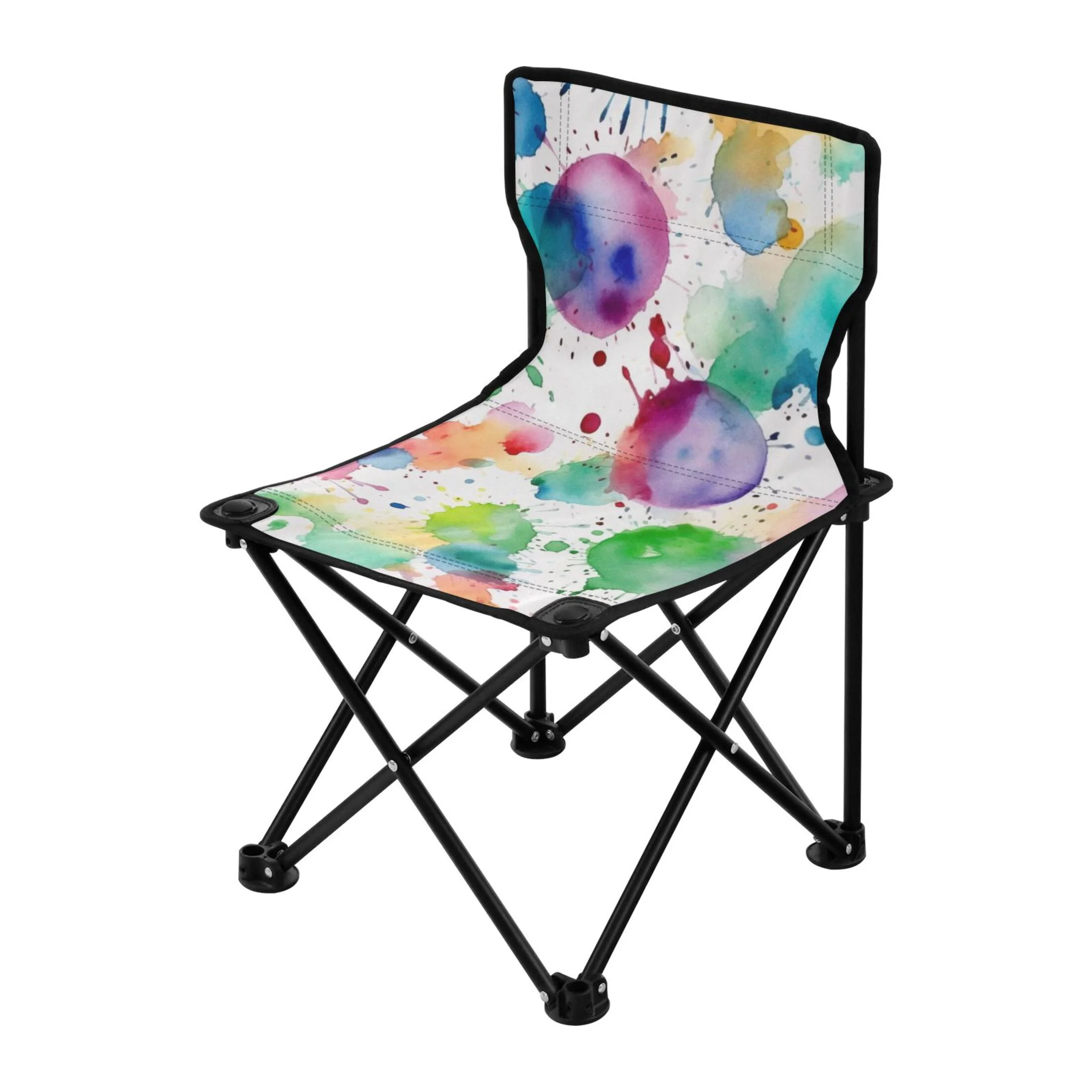Colorful Pattern Portable Camping Chair Small for Kids Outdoor Folding Beach Chair Fishing Chair Lawn Chair with Carry Bag