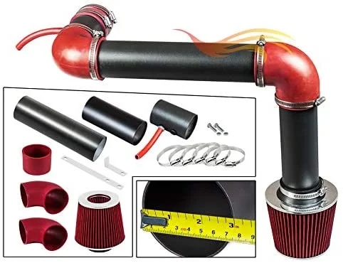 RW SERIES - MATTE BLACK PIPE RED - SHORT RAM INTAKE Compatible For 93-95 CHEVY CAMARO / PONTIAC FIREBIRD