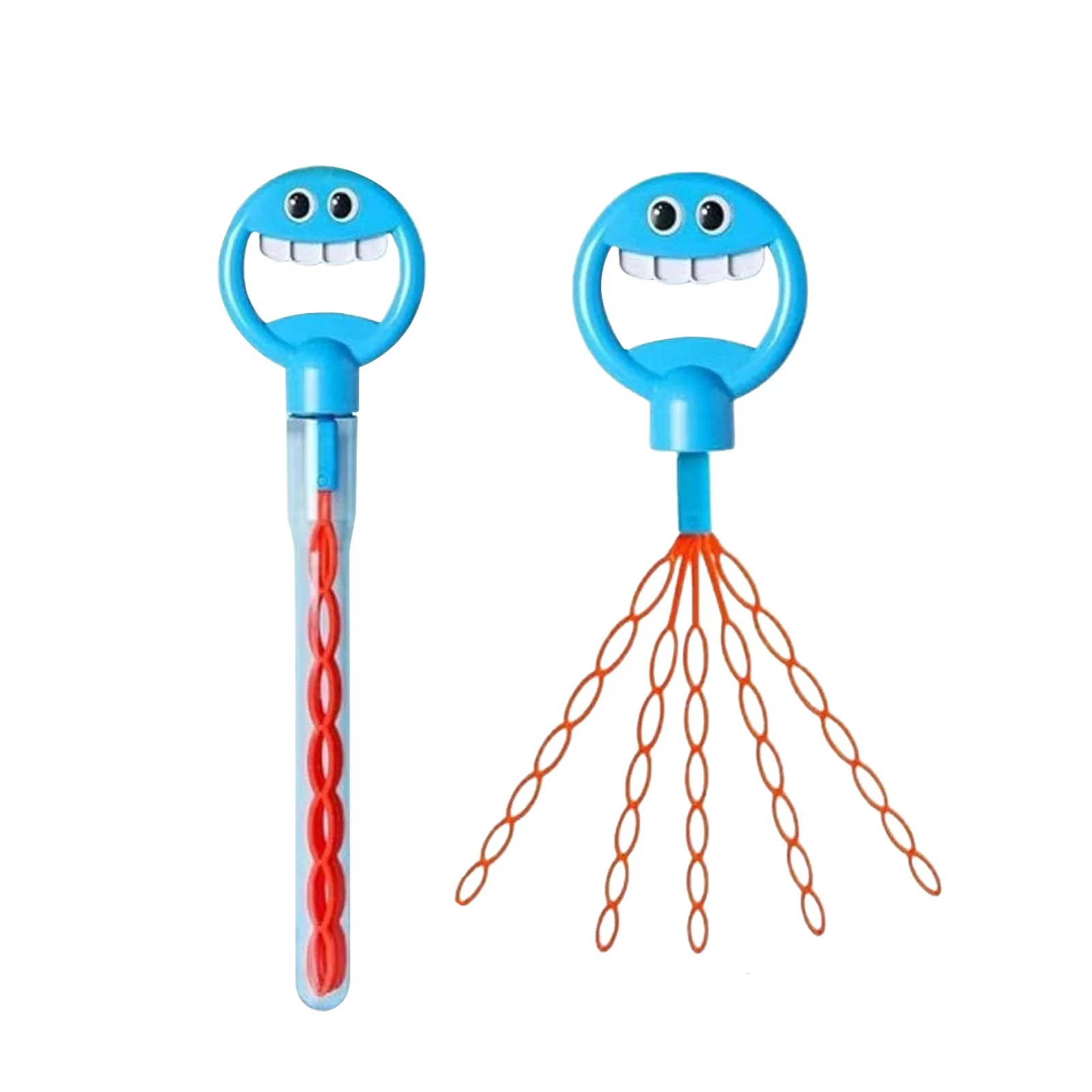 32 Hole Smiling Face Bubble Stick, 2024 New Children'S Bubble Wand Toy, Bubble Machine For Summer Toy Party Favor, Outdoors Activity, Easter Basket Stuffers, Birthday Gift(Blue)