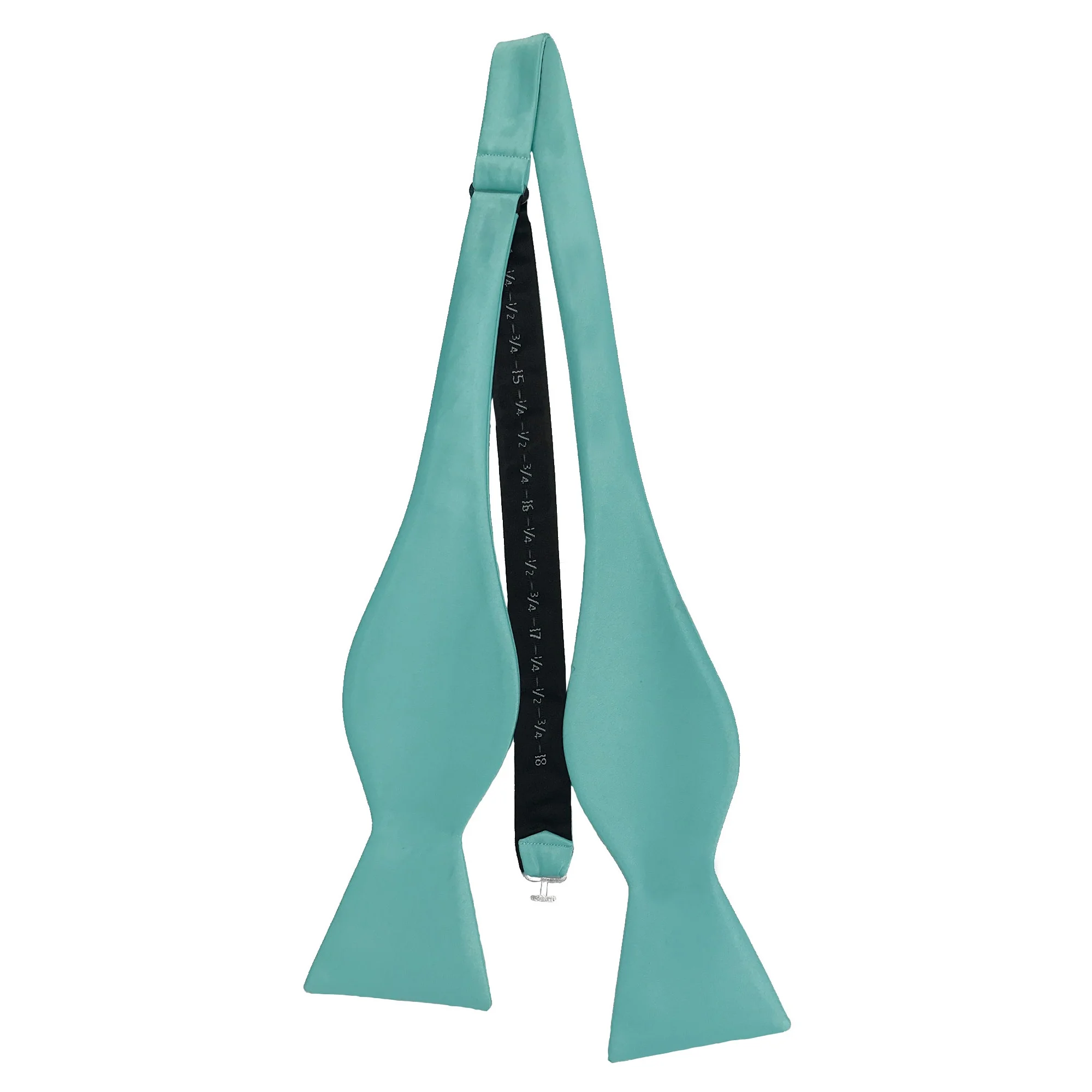 Men’s Aquamarine Formal Satin Self-Tie Bow Tie in a Variety of Colors by Spencer J’s Signature Satin Collection