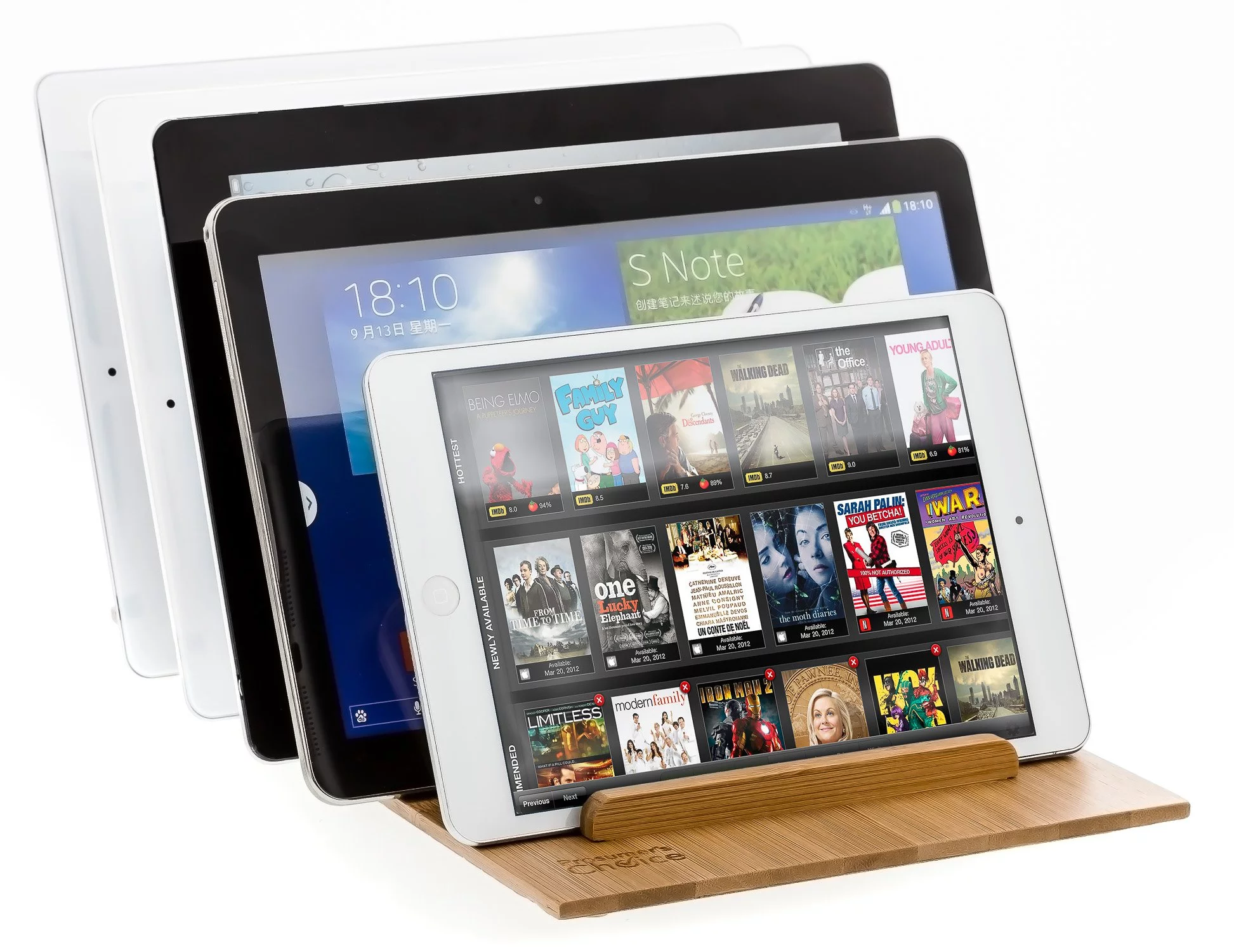 prosumer's choice bamboo mobile charging station w/ cable cubby