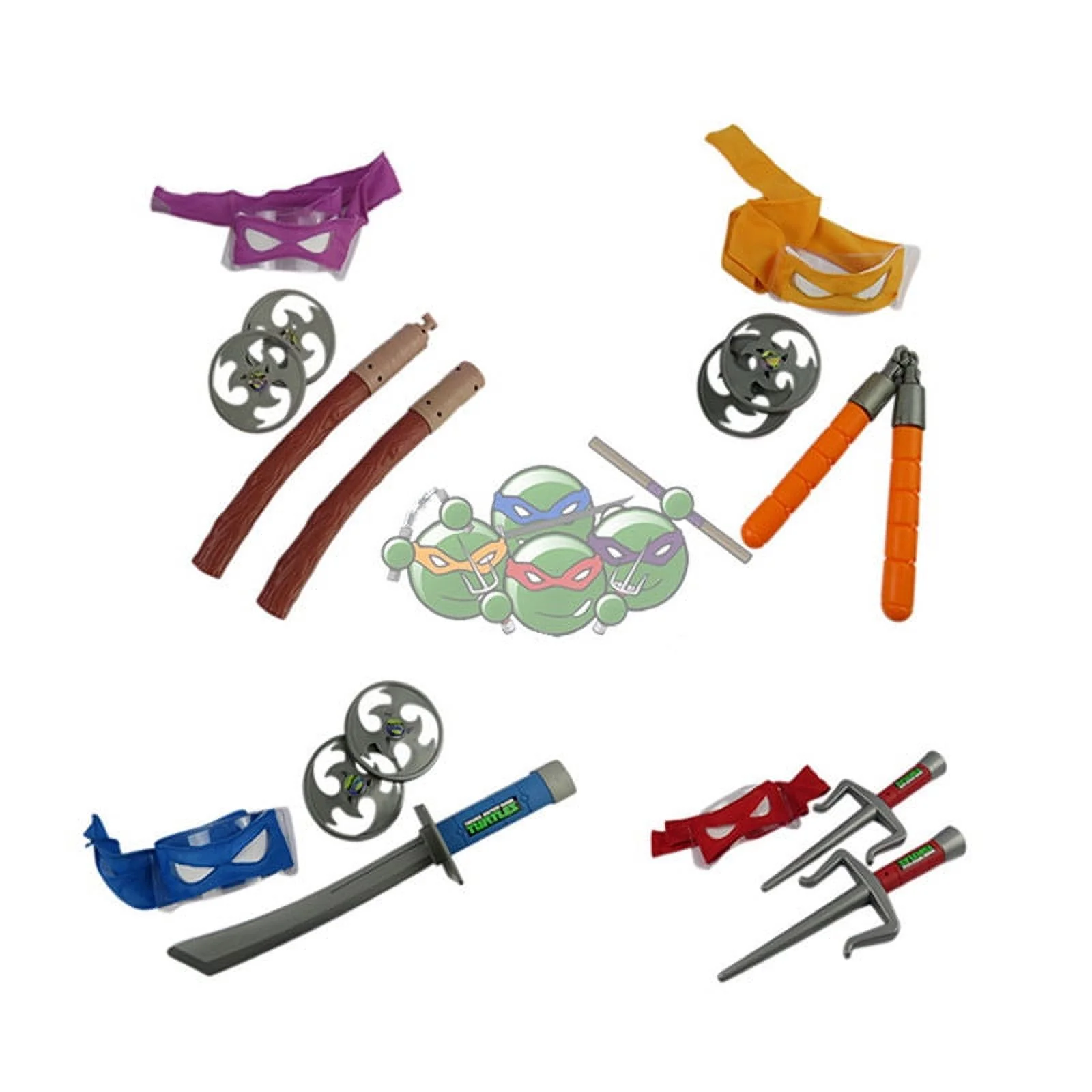 4Pcs Ninja Plastic Toys Playset - Children Cosplay Toys Dress Up Costume Accessories Set,Birthday Party Gifts for Kids and Fans