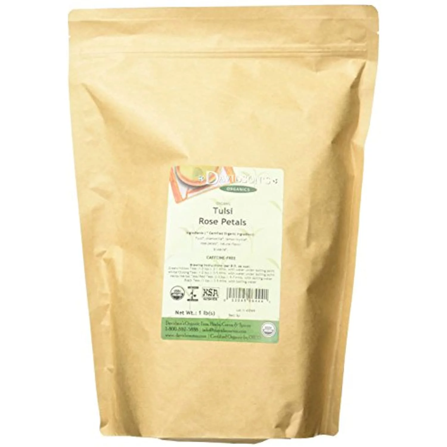 Davidsons Tea Bulk Bag, Organic Tulsi Rose Petals, 16 Ounce