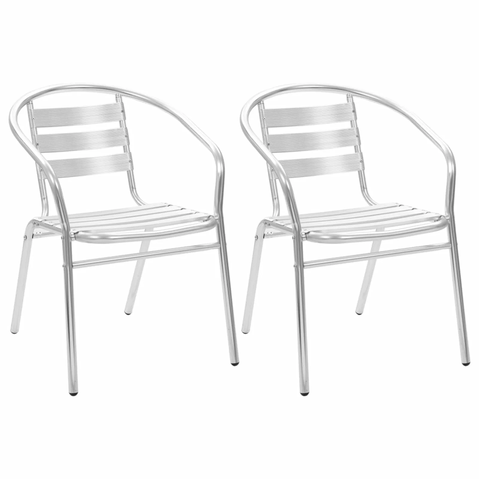 moobody 2 Piece Stackable Patio Chairs Aluminum  Dining Chair for Garden, Backyard, Poolside,  21.3 x 23.2 x 28.7 Inches (W x D x H)