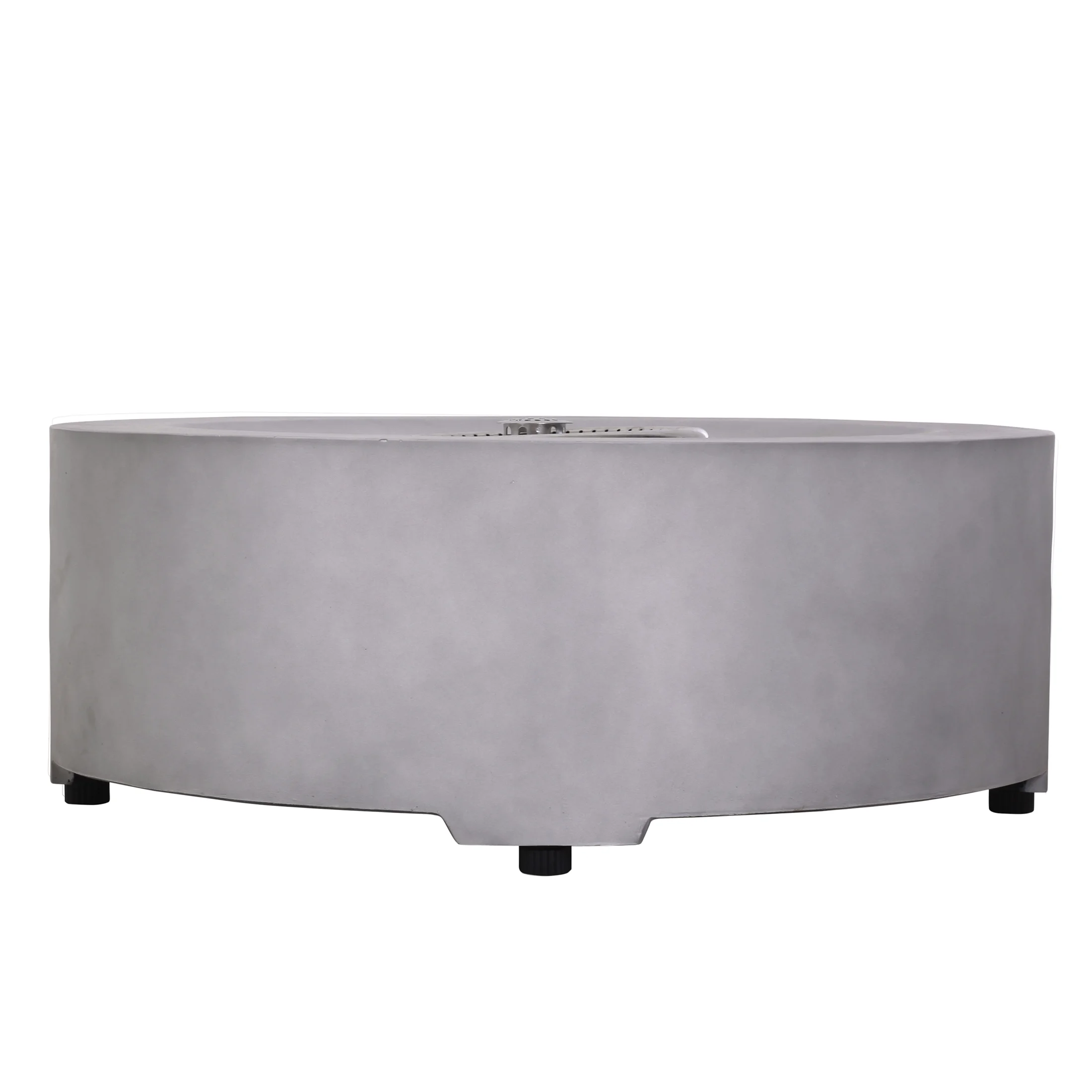 Diameter 30 Inch x 11 Inch Round Faux Concrete Texture Propane Gray Fire Pit With PVC Weather Cover