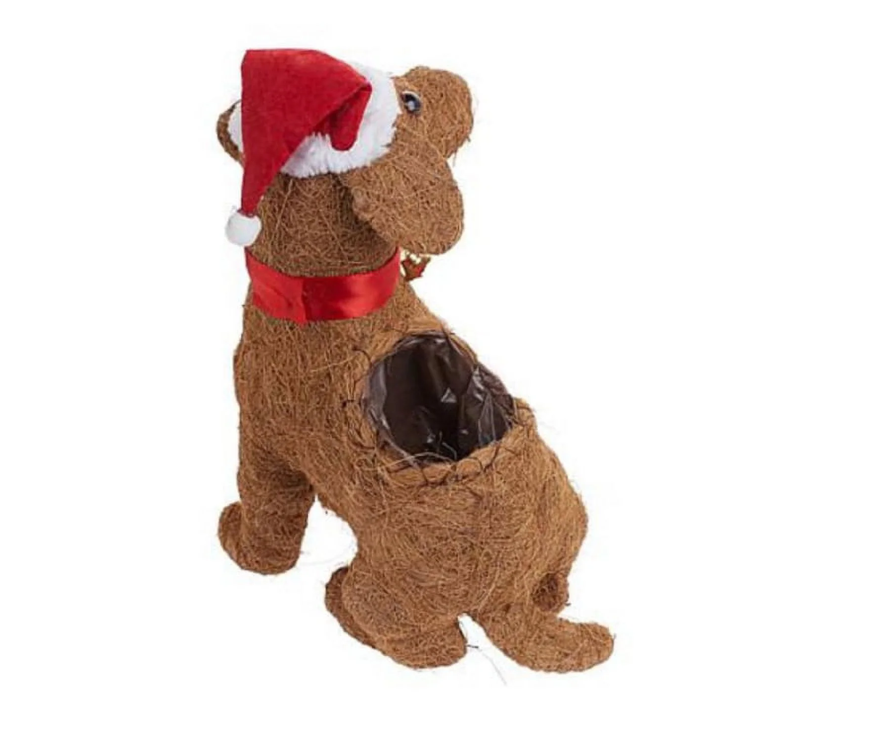 Coco Puppy Planter - Jute Christmas Santa Dog Plater