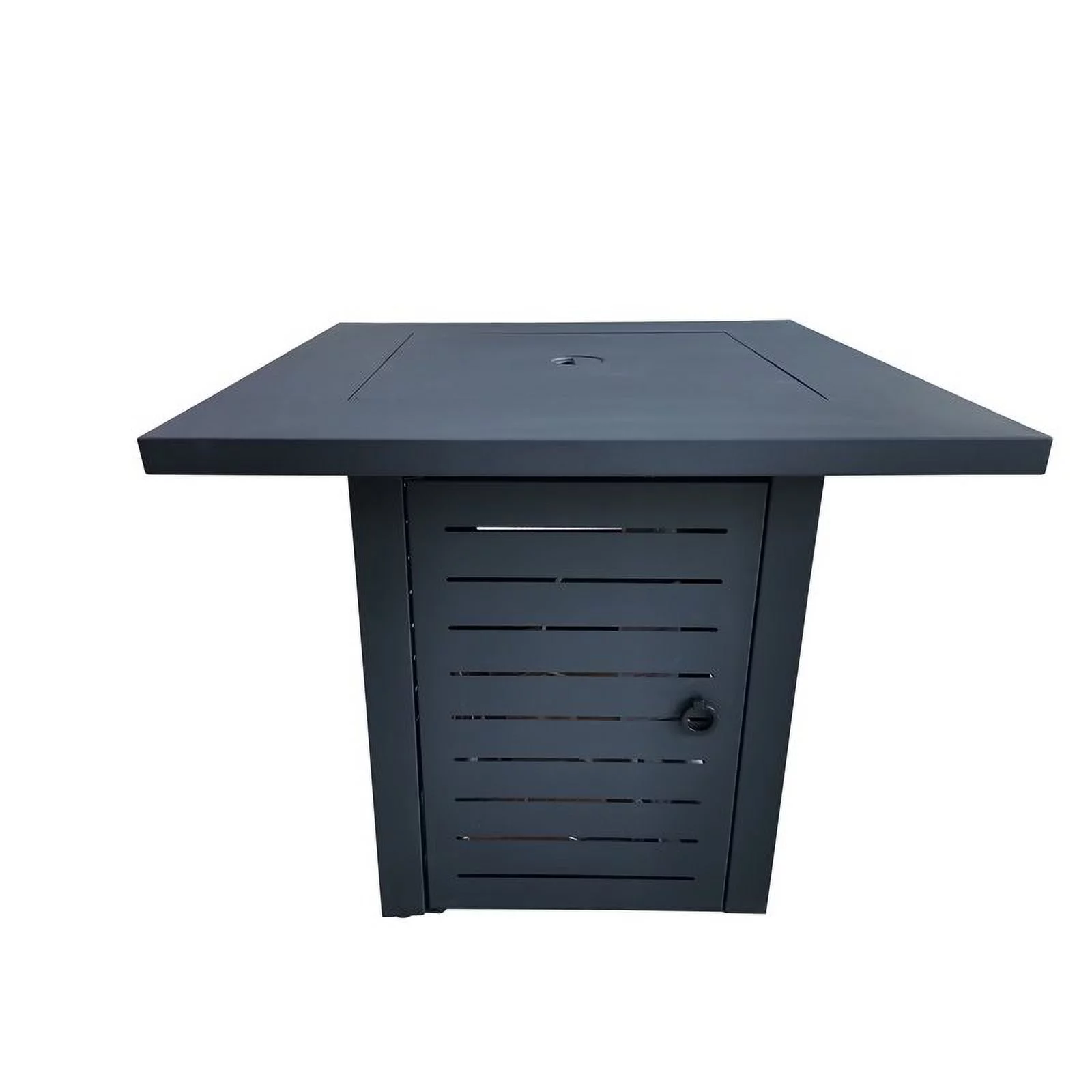 Belmont Home Jayapura Square Metal Fire Pit with Glass Rocks in Black