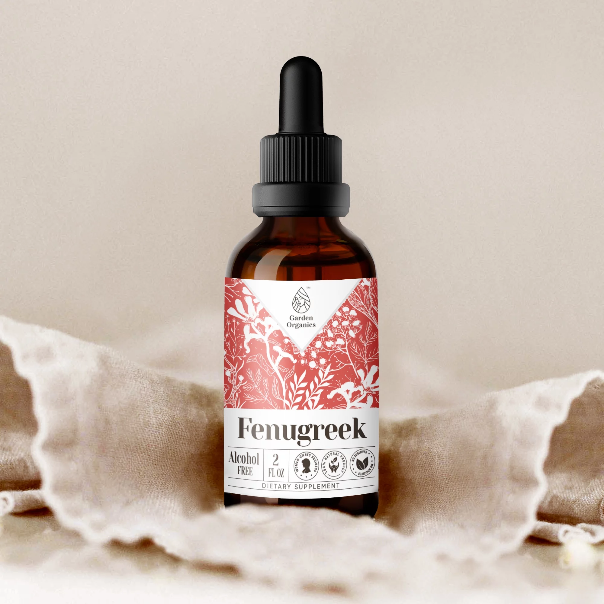 Garden Organics Fenugreek Tincture Alcohol-FREE Extract, Organic Fenugreek (Trigonella foenum-graecum) Dried Seed 2 fl oz