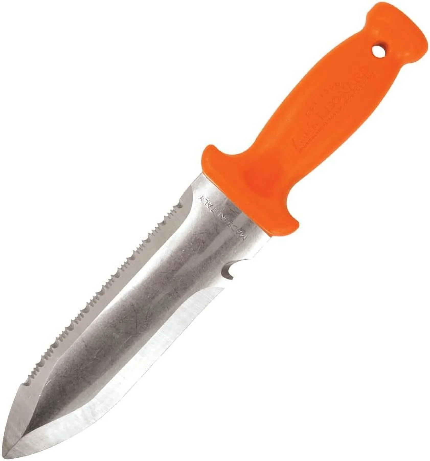 A.M. Leonard Deluxe Soil Knife, Orange Hori Hori w/ 6-Inch Stainless Steel Blade