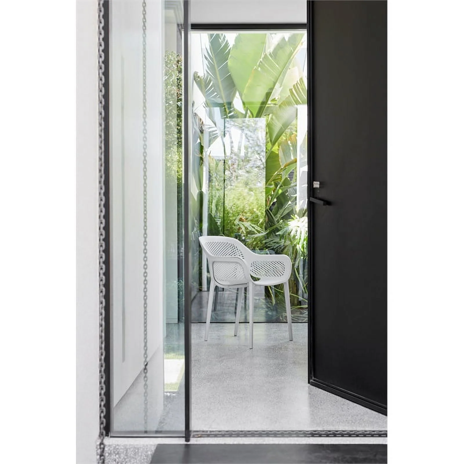 Pemberly Row Resin Patio Dining Chair in Cool Gray - (Set of 2)