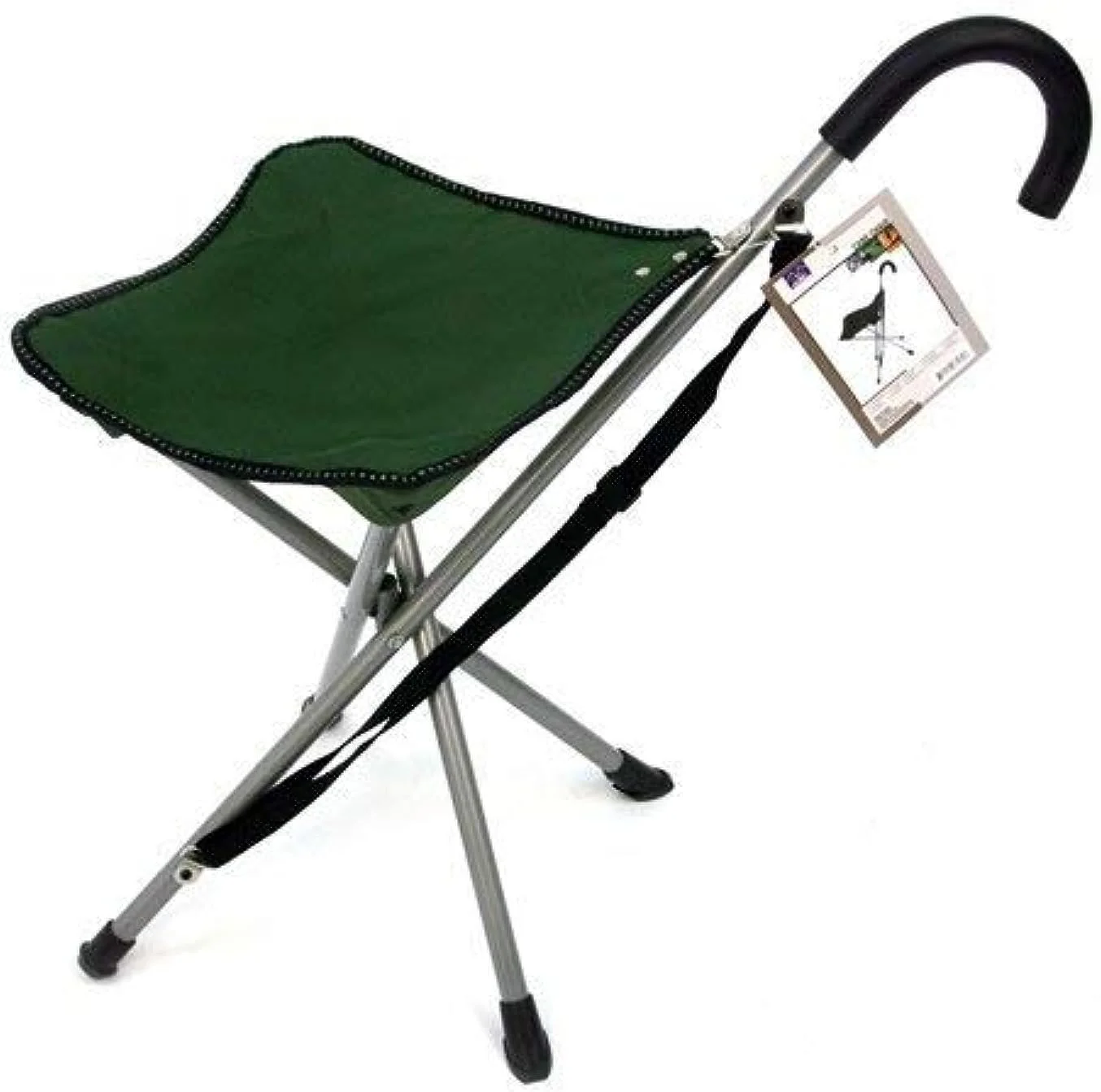 Folding cane chair - Walking stick with stool