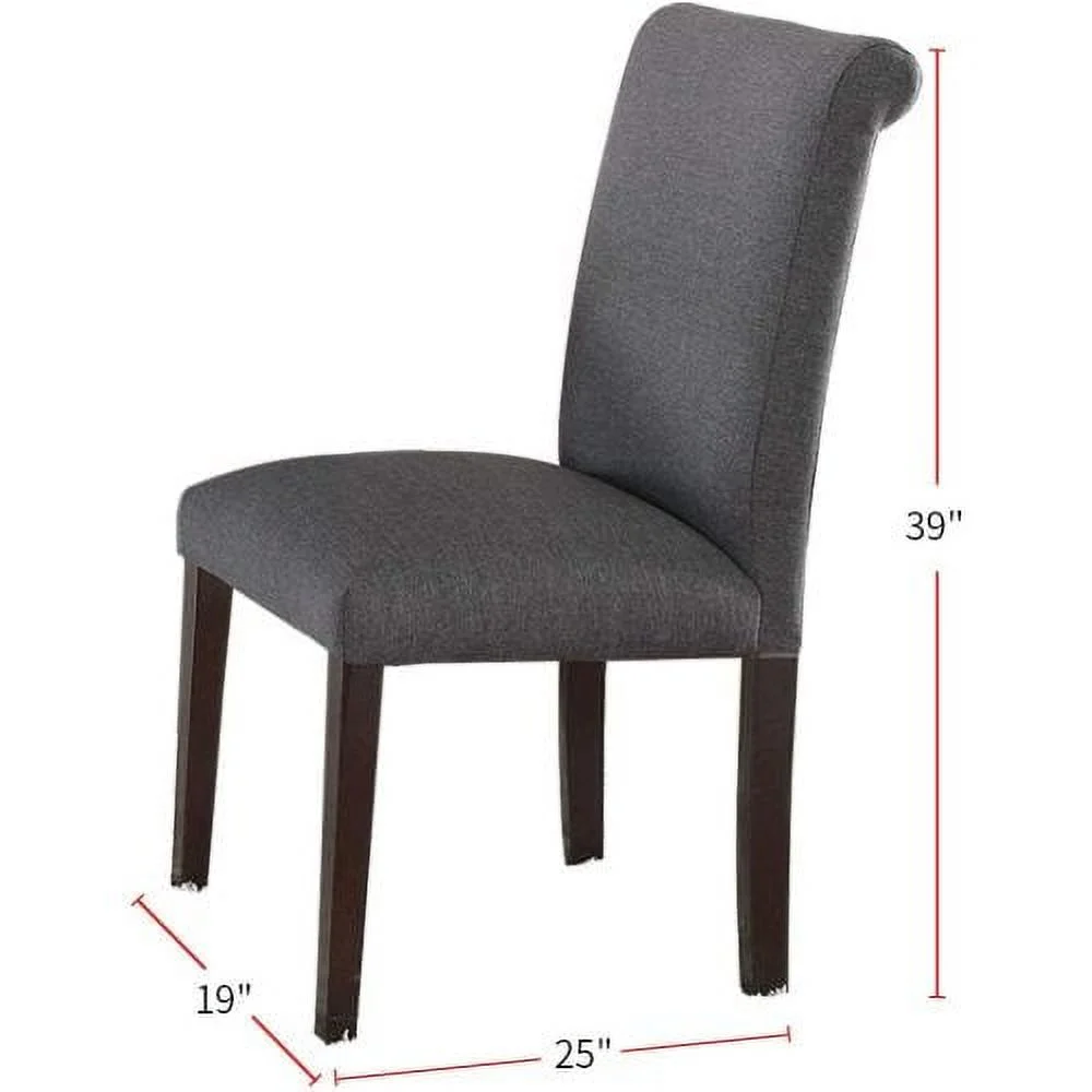 JHOOTUUO Transitional Blue Grey Polyfiber Chairs Dining Seating  Dining chairs Plywood Birch Dining Room