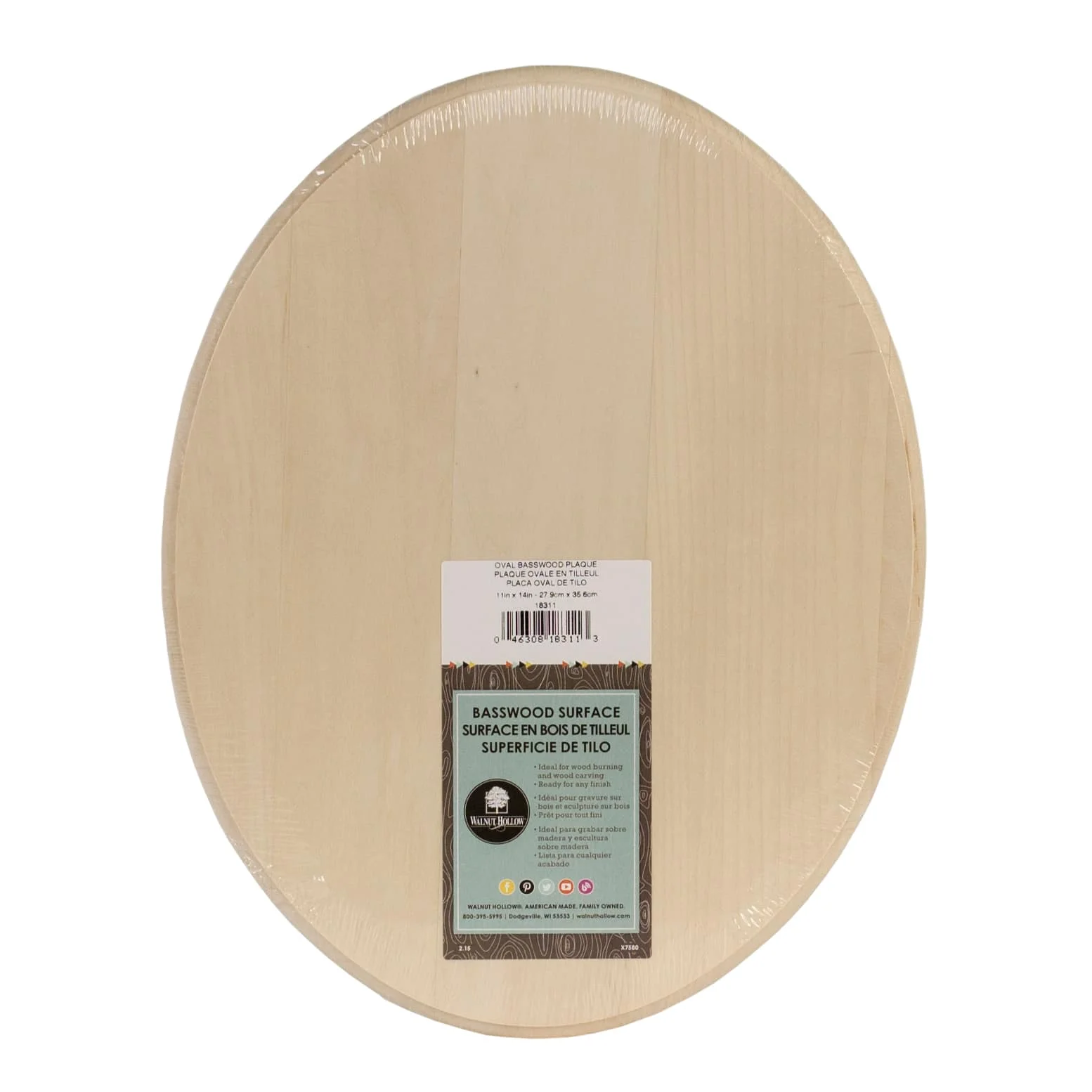 Walnut Hollow Basswood Oval Plaque-11