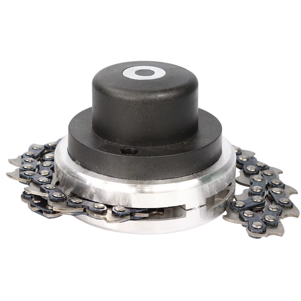 Guichaokj Universal 65Mn Trimmer Head Coil Chain Brush Cutter Garden Grass Trimmer Head Upgraded with Chain for Lawn Mower (Black)