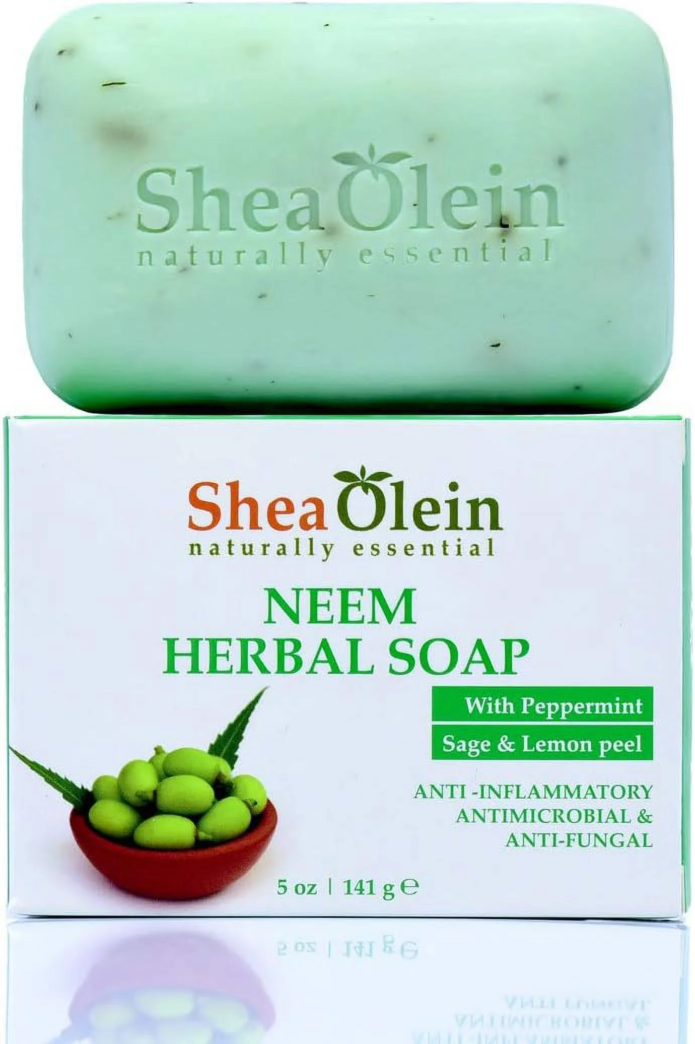 NEEM SOAP WITH PEPPERMINT, SAGE & LEMON PEEL 5Ozq