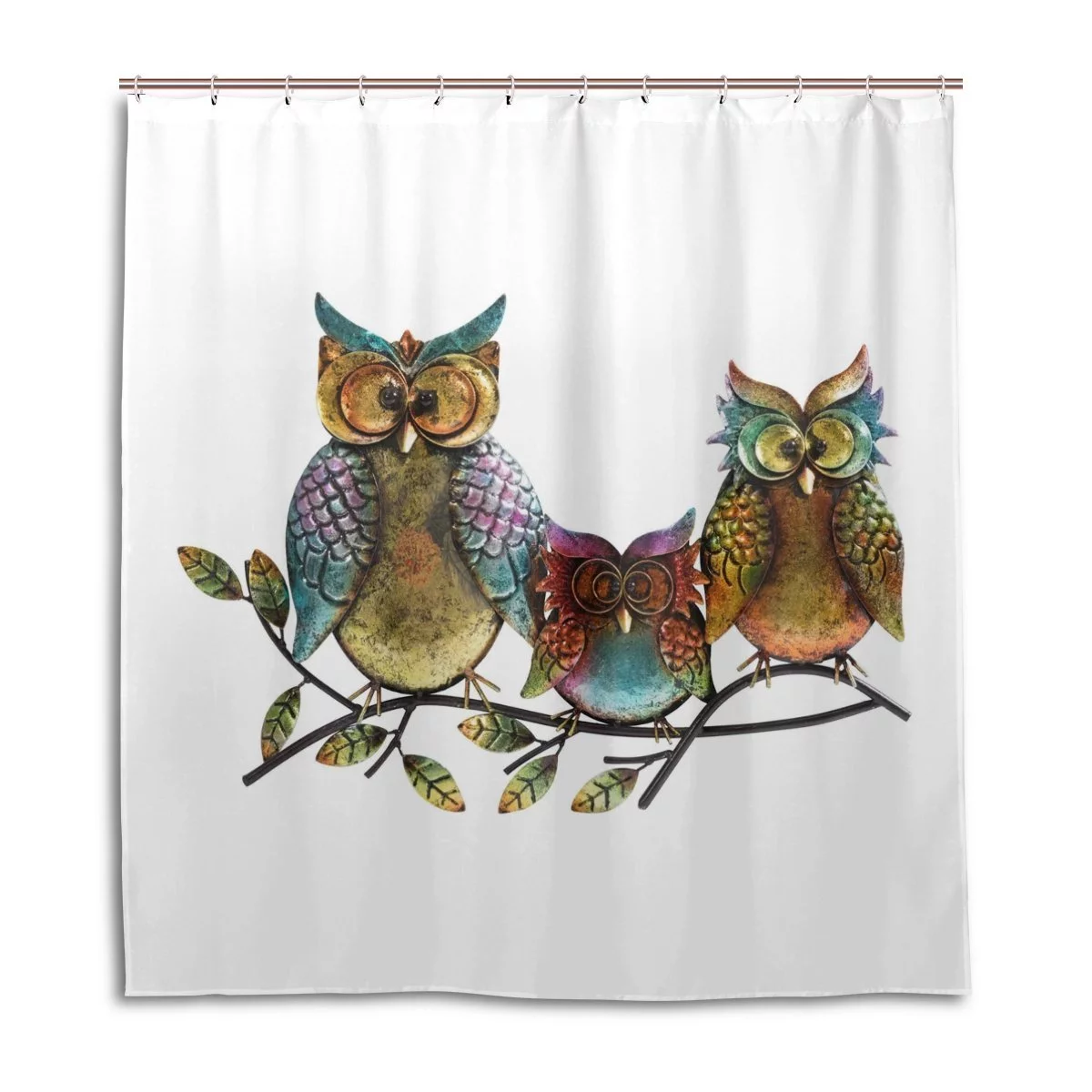 POPCreation Owl Family Of Three Wall Decor Shower Curtain Waterproof Bathroom Shower Curtain 48x72 inches