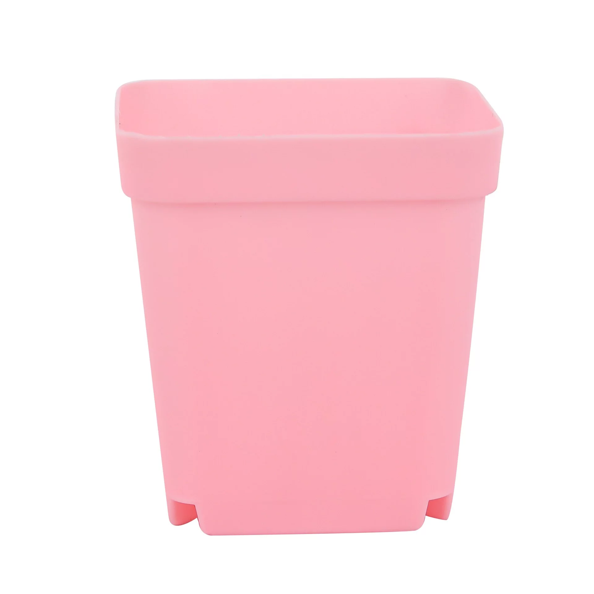Nvzi 24 Pack Plastic Square Nursery Pots 3 Inch Plastic Plant Pots,Flower Pot with Tray Saucer for Indoor Outdoor Garden Office Decor，Pink