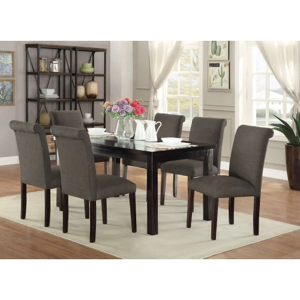 JHOOTUUO Transitional Blue Grey Polyfiber Chairs Dining Seating  Dining chairs Plywood Birch Dining Room