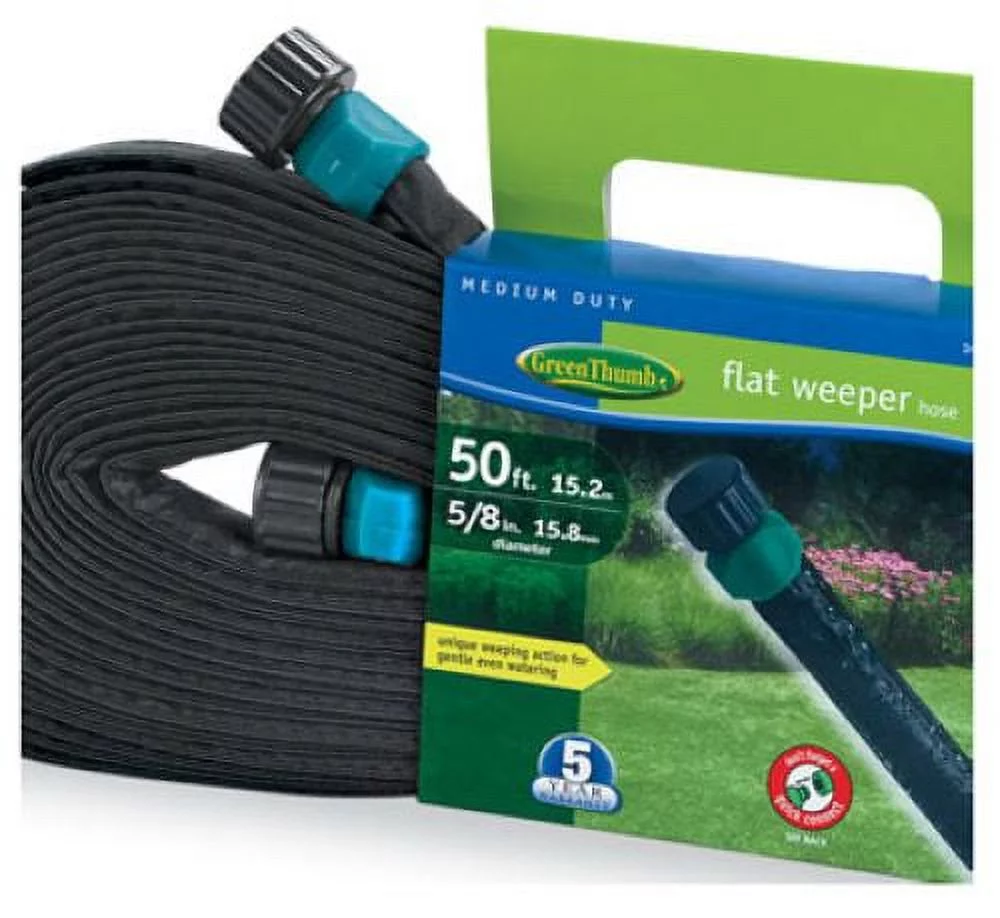Green Thumb 1065290 50' Foot Flat Weeper & Soaker Garden Hose - Quantity of 2