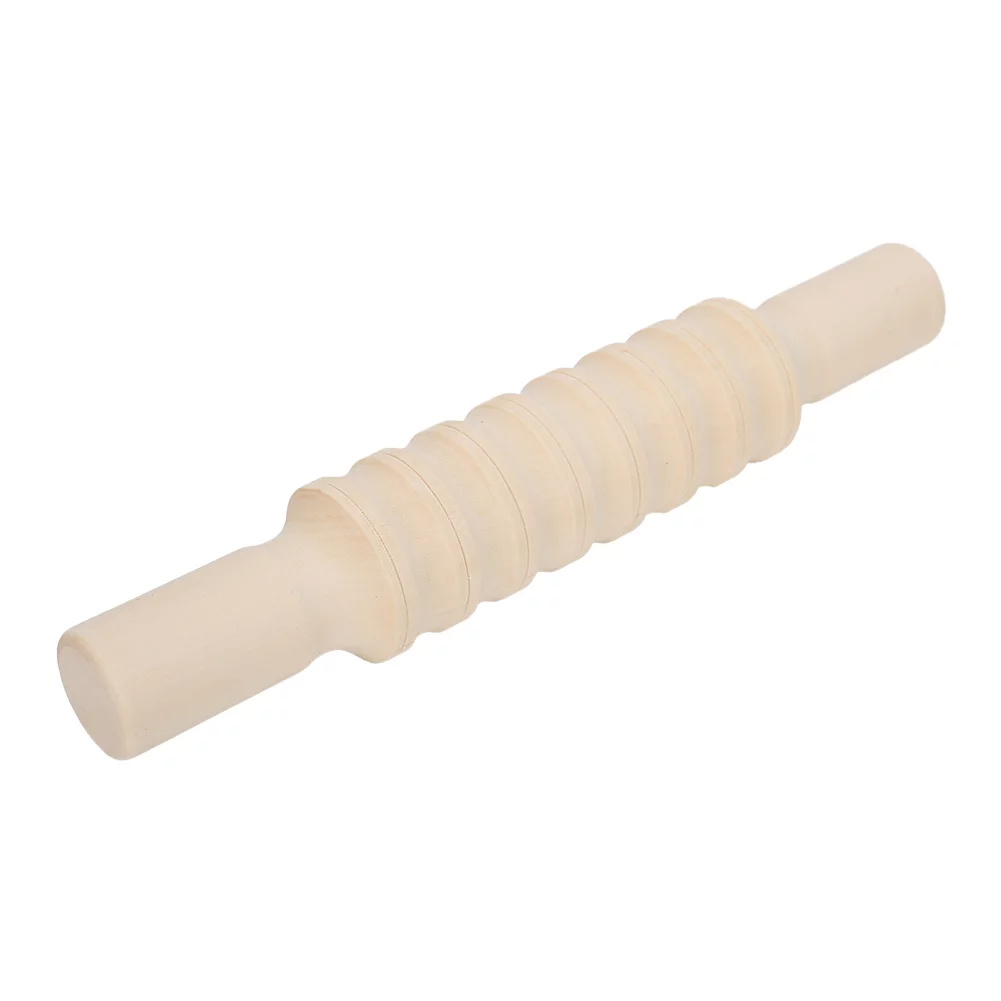 Dekaim Rolling Stick Modeling Roller Pottery Tools Solid Wood Sculpture Kit Polished Craft Collection(Striped Model)