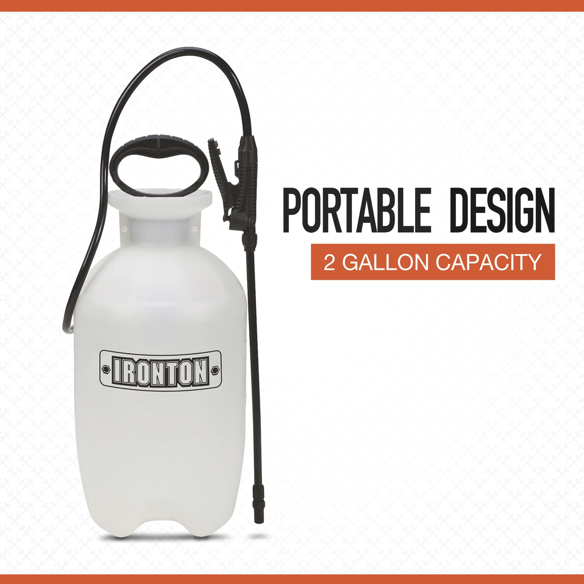 Ironton Poly Portable Sprayer, 2-Gallon Capacity, 45 PSI, Model# 32001