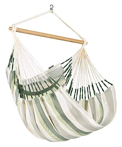 LA SIESTA® - Large Comfort Domingo Hammock Swing Chair - Weather & Tear Resistant Hanging Hammock Chair - Indoor Outdoor Hammock Chair Swing - Patio Porch Bedroom Hanging Chair - Max 285 Lbs, Cedar