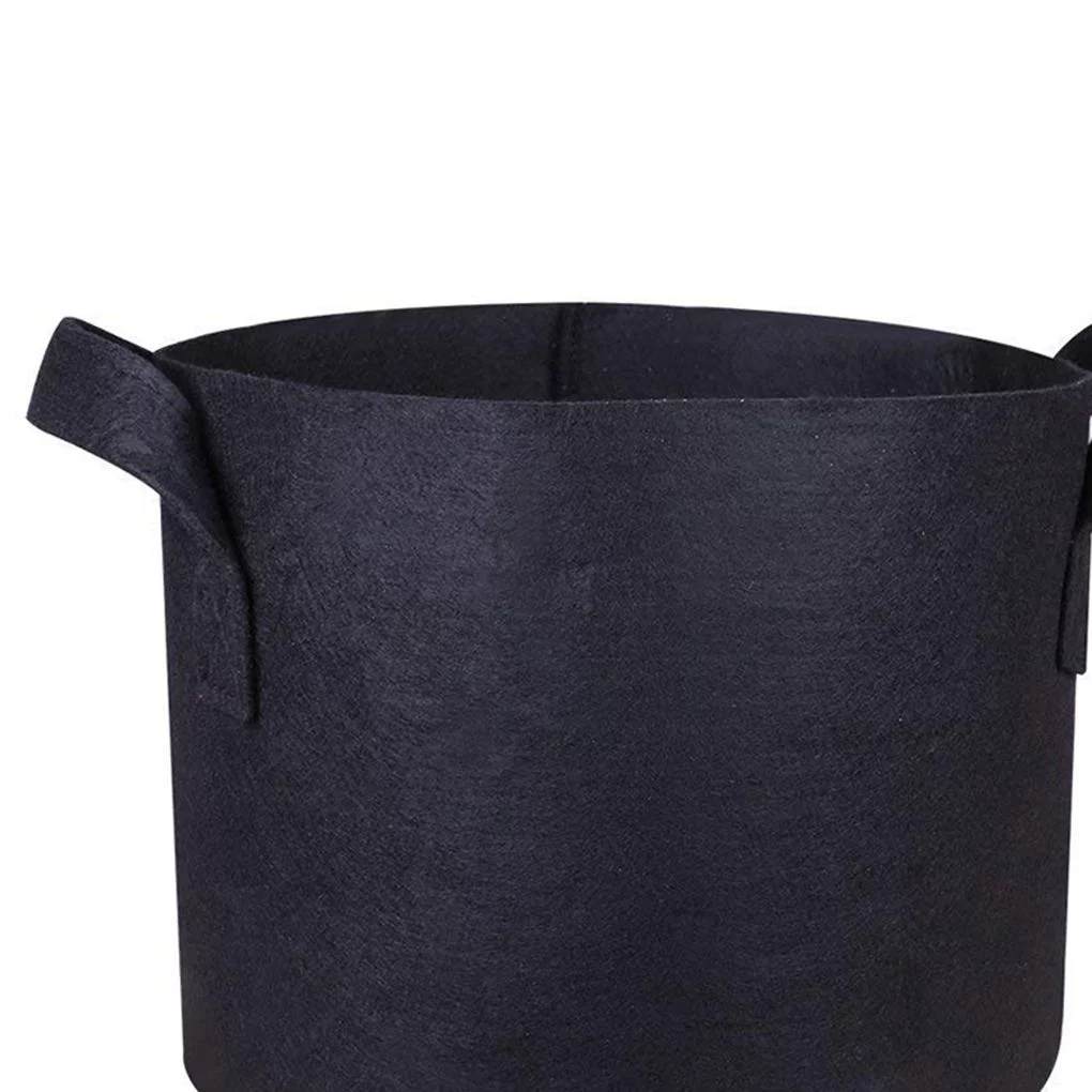 Sonceds Black Grow Bags 20 Gallon Heavy Duty Non Woven Cloth Planting Ponches Barrel Shape Flower Pot