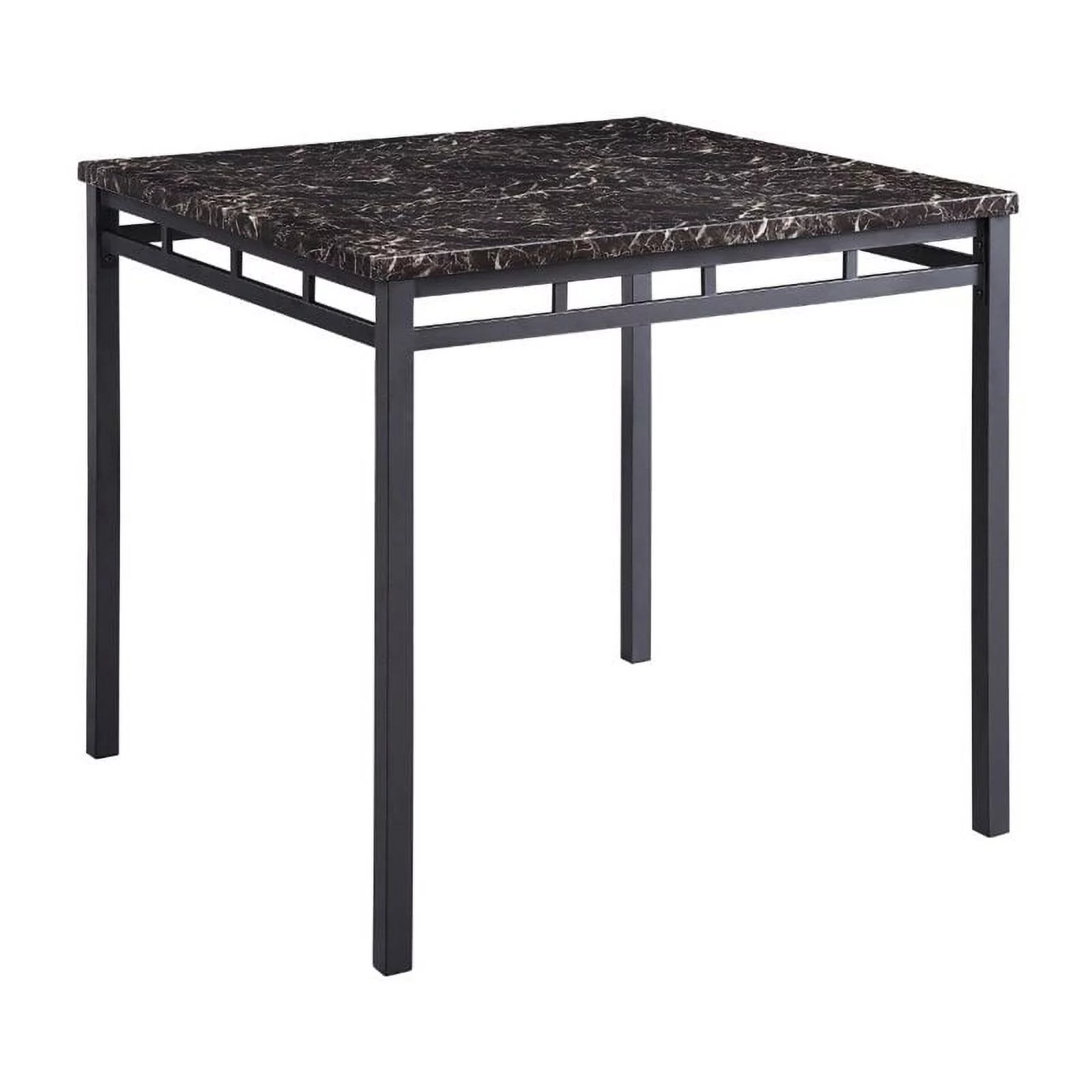 Pemberly Row 5 Piece Faux Marble Top Counter Height Dining Set in Black
