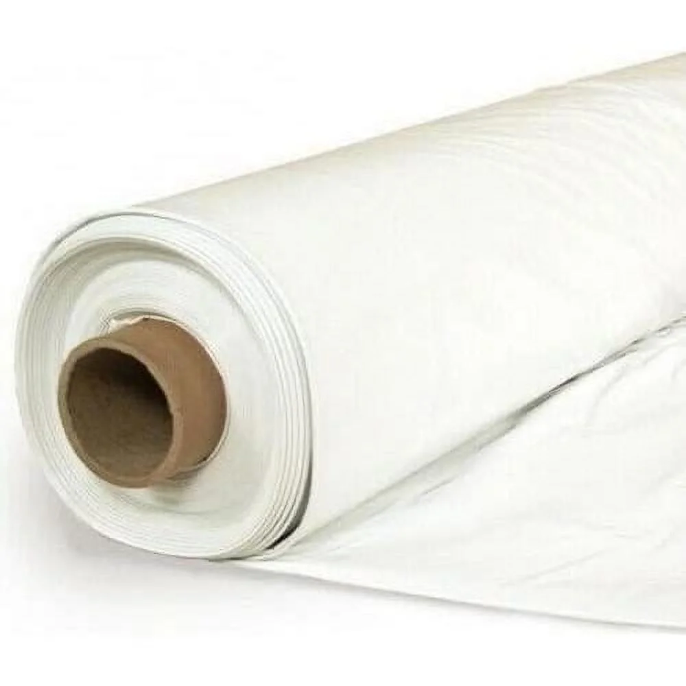 White Greenhouse Plastic Sheeting  6 Mil  (25' X 25')  4 Year UV Resistant Greenhouse Film, 55% Light Transmission Hoop House Cover For Gardening, Agriculture