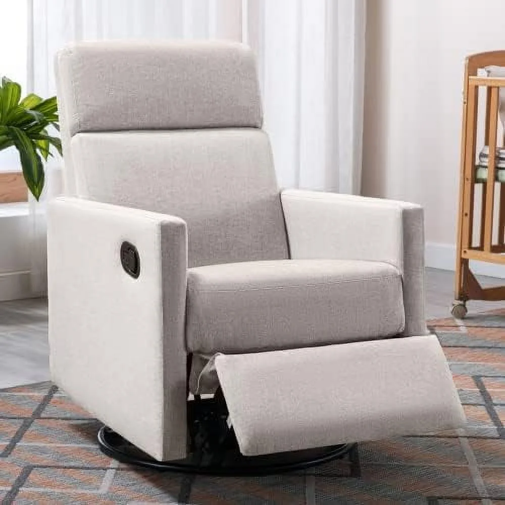 SQWERF Velvet Nursery Rocking Chair  Accent Rocking Chair with with Solid Metal Legs  Upholstered Comfy Glider Rocker for Reading  Bedroom and Living Room