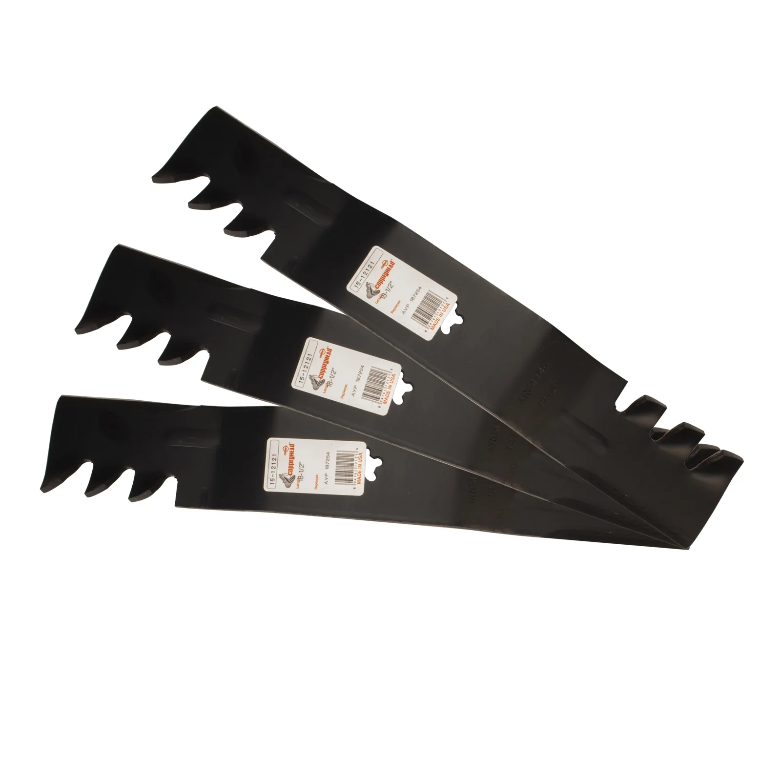 3 Gator Toothed Mulching Mower Blades for Husqvarna 532187255 532187256 54