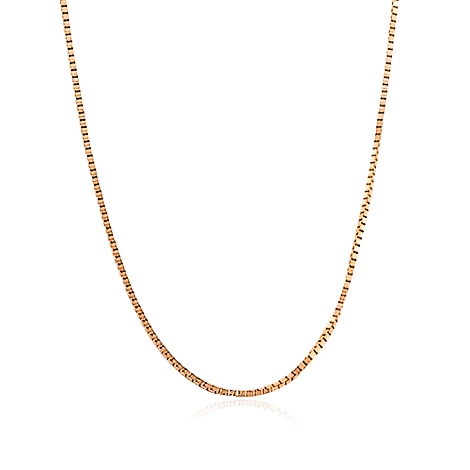 Bling Jewelry Thin Fine Box Chain .80MM Necklace Rose Gold Plated Sterling Silver