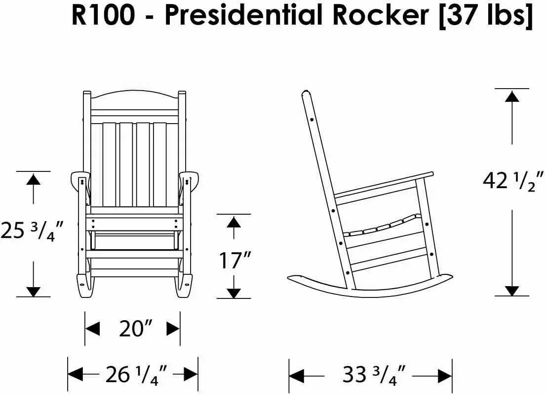 POLYWOOD R100LI Presidential Rocker, Lime