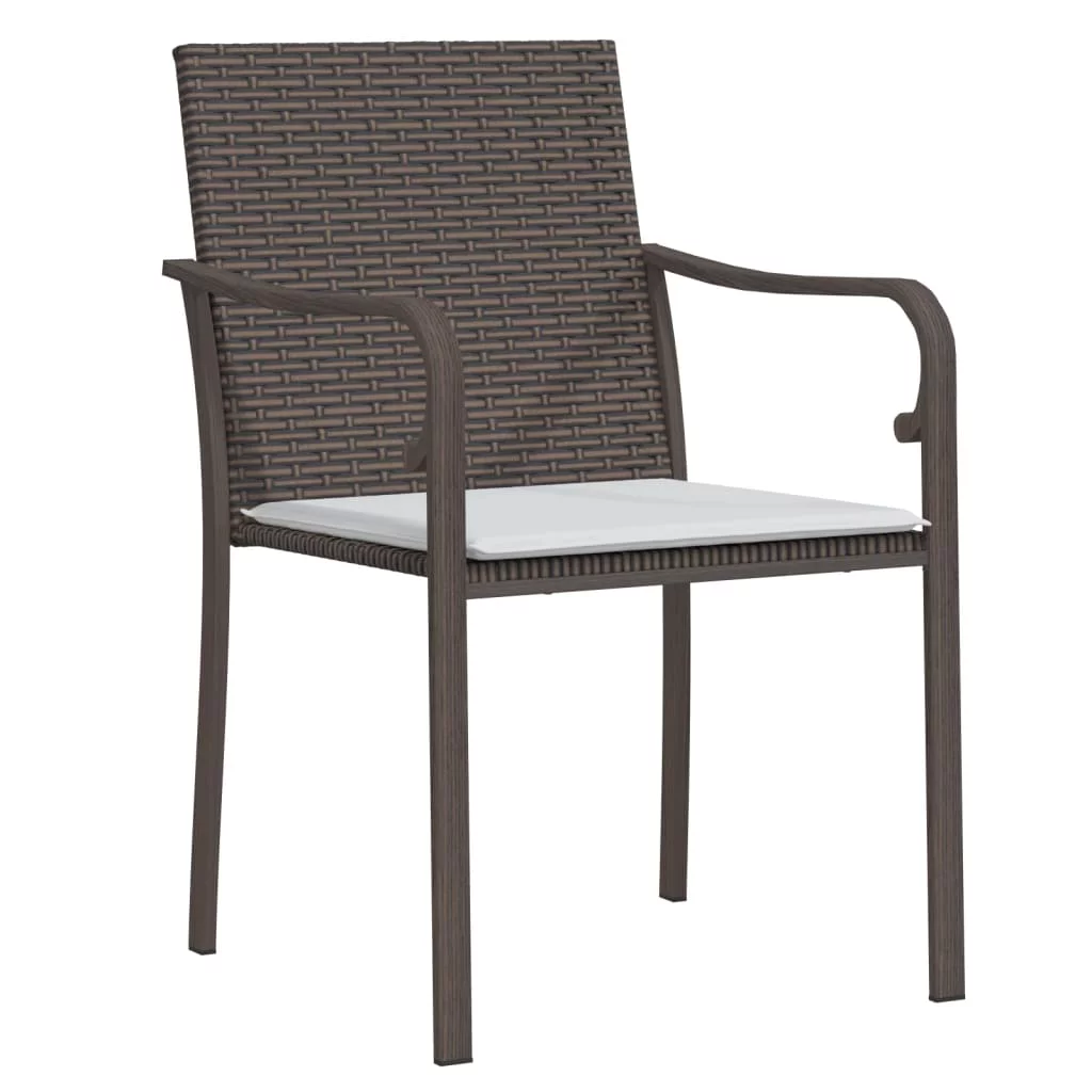 Dcenta Patio Chairs with Cushions 4 pcs Brown 22