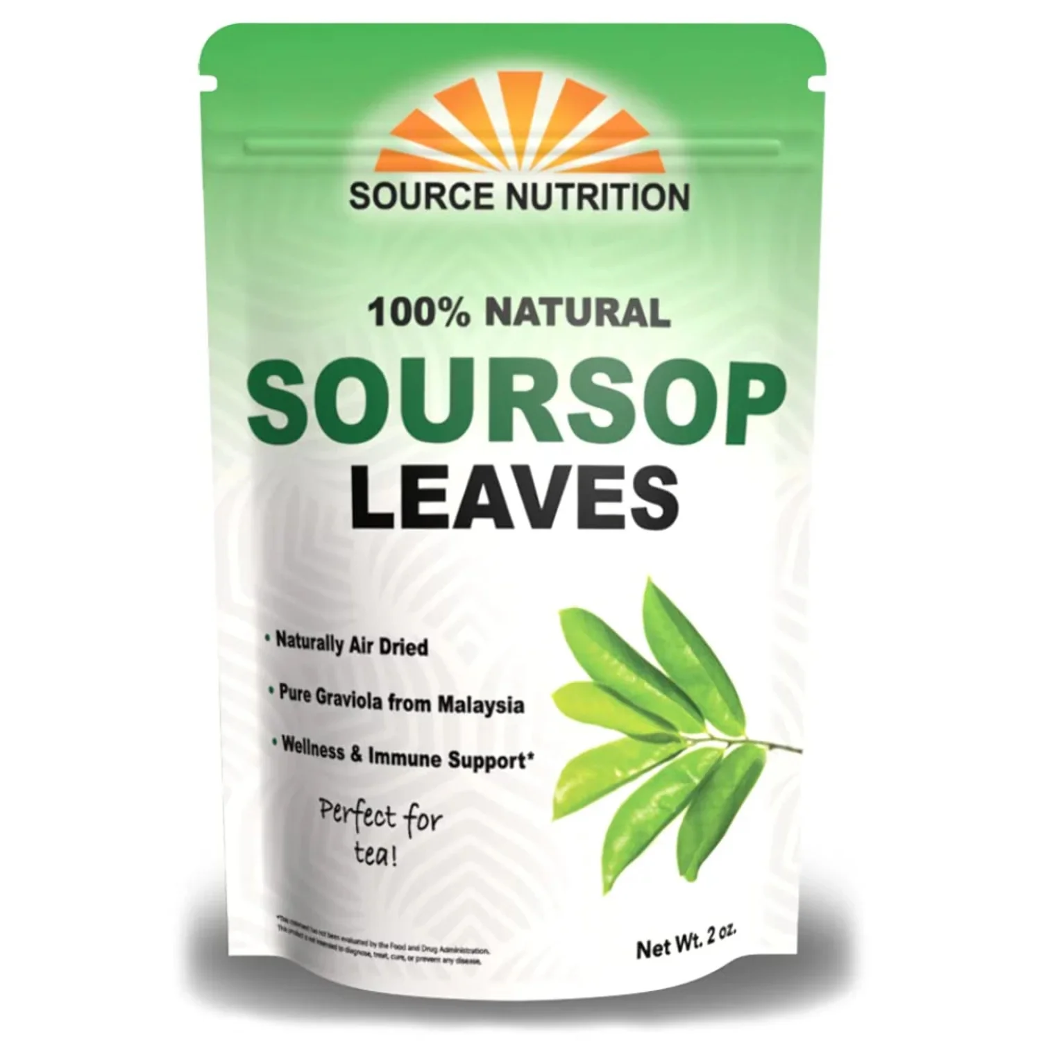 Organic Dried Soursop Leaves - Approx 200 Leaves, Pure Graviola for Tea, High in Acetogenins- 2 oz Resealable Bag (Soursop Leaves)