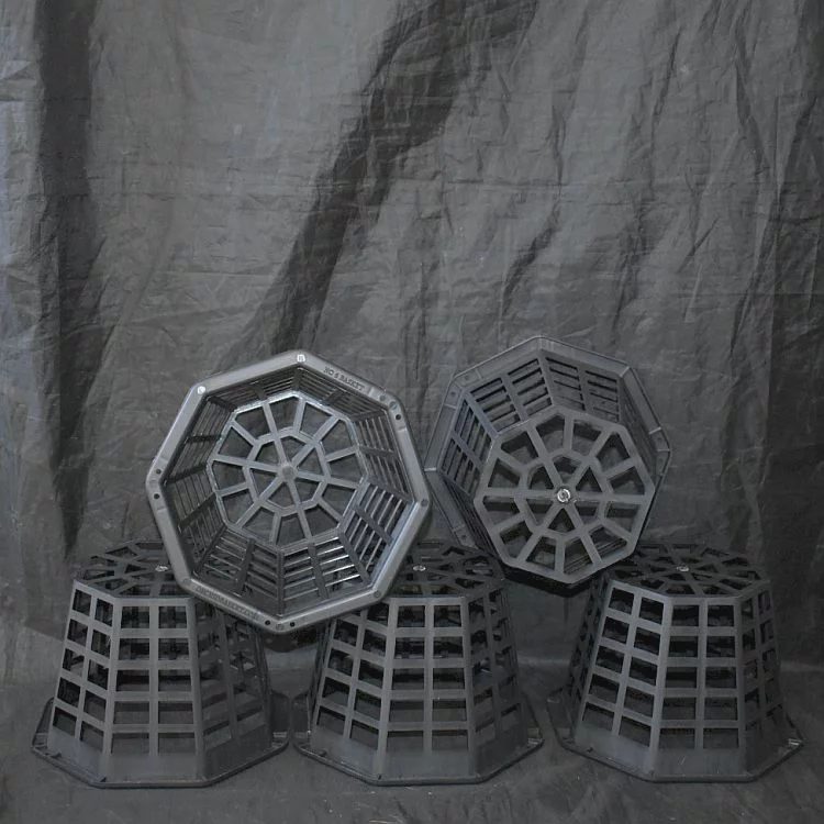 9 Pack - 6'' Black Octagon Ultimate Orchid Basket by Sophie's Orchids