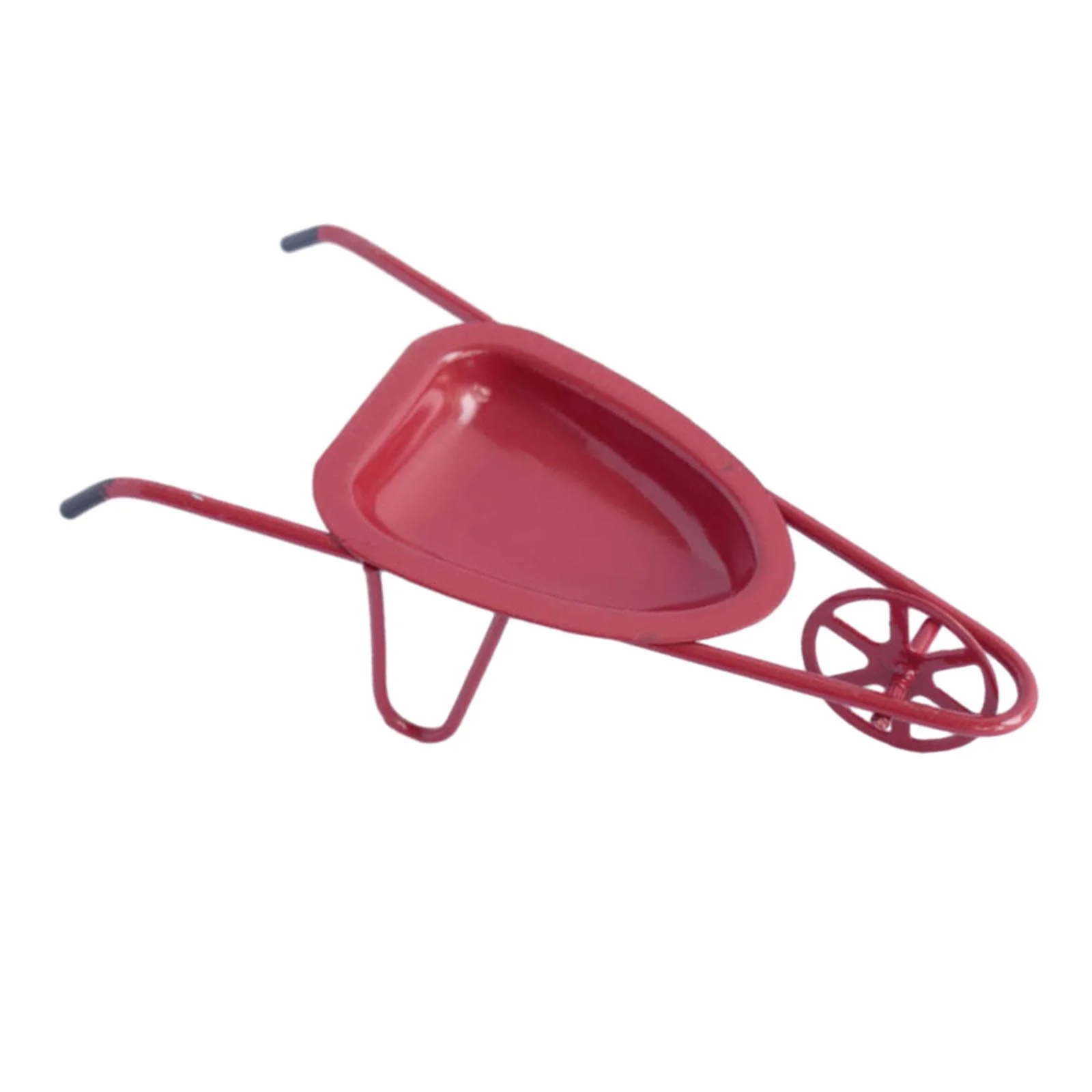 shamjina 1/12 Dollhouse Wheelbarrow Kids Pretend Play Toy Realistic Miniature Garden Cart red