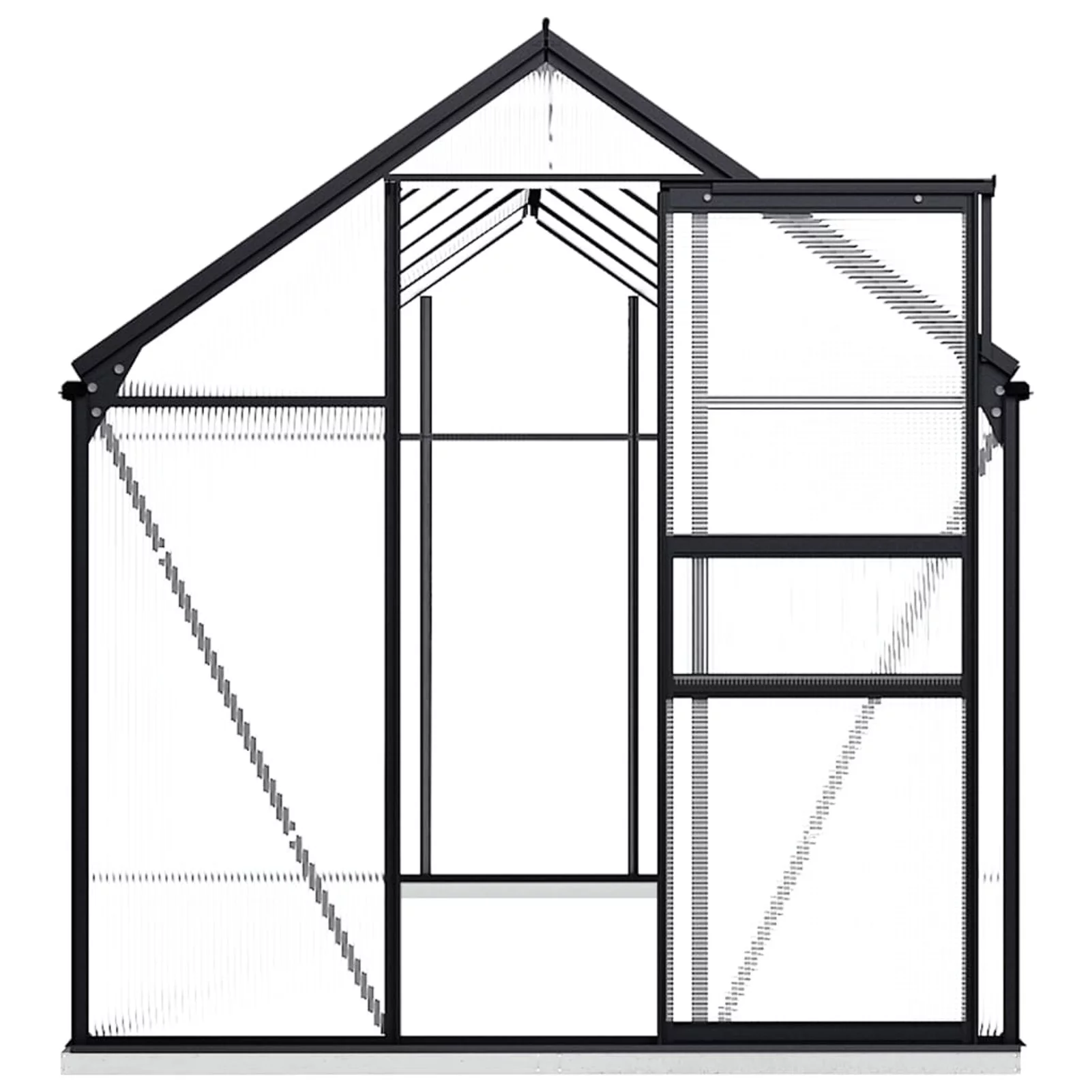 Aibecy Greenhouse with Base Frame Anthracite Aluminum 75.7 ft²