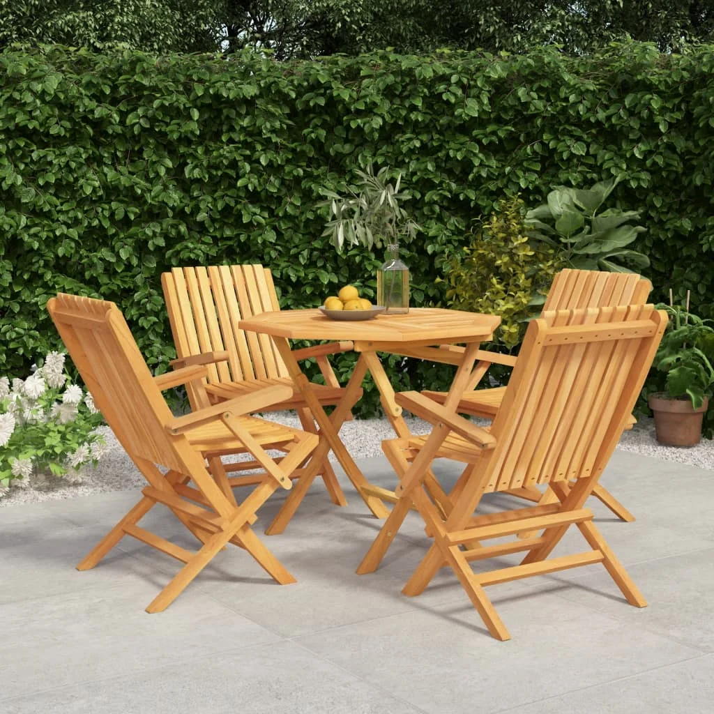 Irfora parcel,Piece Patio Set 5 Piece Patio Chairs Wood Teak Table And Chairs SetSet Patio Zeyuan Set In Teak - IdealVidaxl Wood - With Teak - 3155028 Shcushan - With And With And -