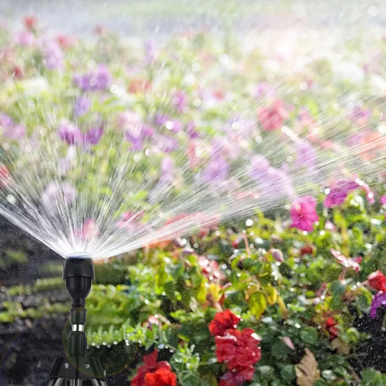 Bnnlsa Irrigation Supplies Rotating Tripod Sprinkler 360 Automatic Rotating Irrigation Watering Sprinklers Telescoping Tripod Sprinkler for Large Area Yard Garden Household Automatic Irriga